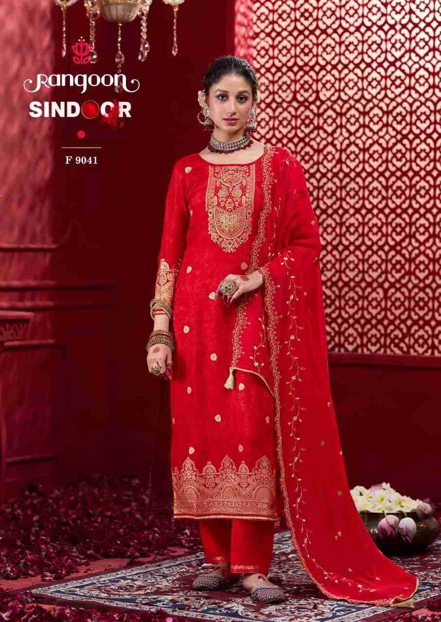 Sindoor By Rangoon 9041 To 9044 Series Beautiful Stylish Festive Suits Fancy Colorful Casual Wear & Ethnic Wear & Ready To Wear Dola Jacquard With Work Dresses At Wholesale Price