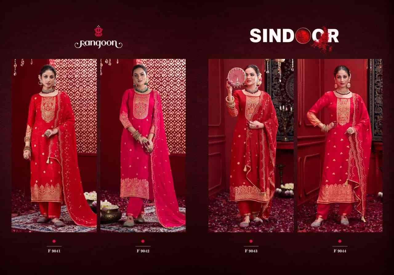 Sindoor By Rangoon 9041 To 9044 Series Beautiful Stylish Festive Suits Fancy Colorful Casual Wear & Ethnic Wear & Ready To Wear Dola Jacquard With Work Dresses At Wholesale Price