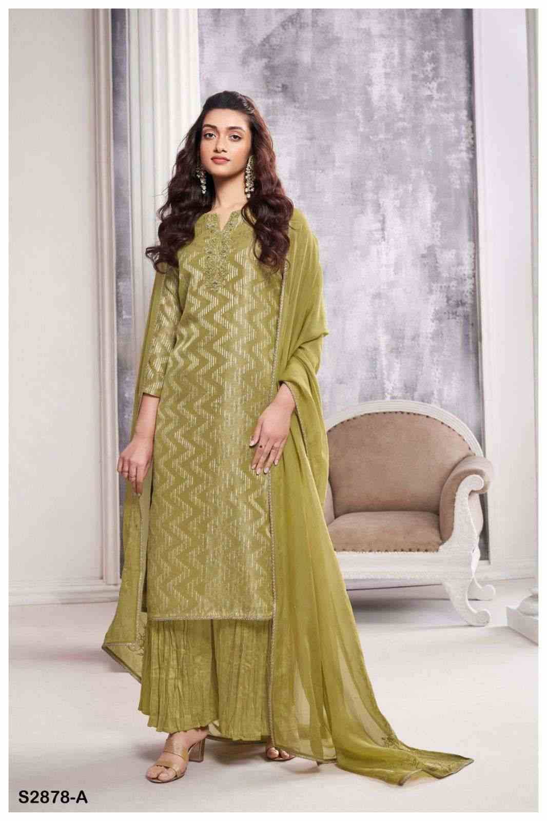 Zuhra-2878 By Ganga Fashion 2878-A To 2878-B Series Beautiful Festive Suits Colorful Stylish Fancy Casual Wear & Ethnic Wear Pure Viscose Silk Jacquard Dresses At Wholesale Price