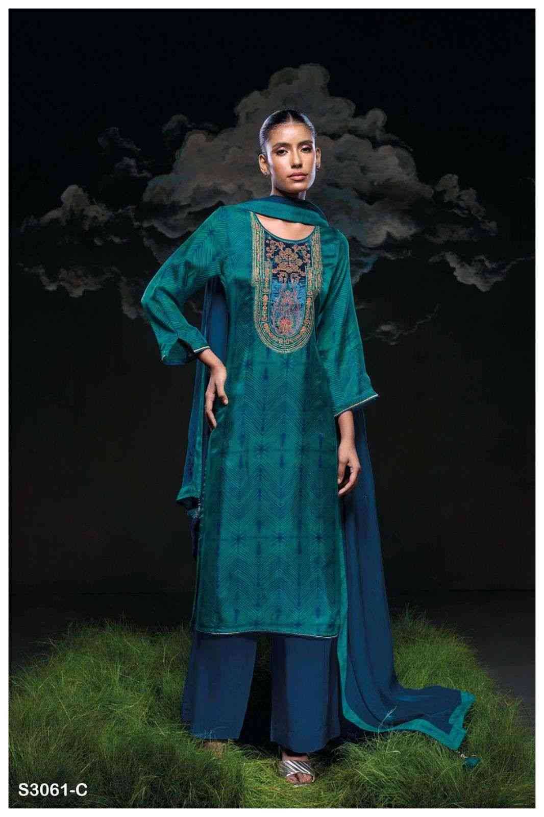 Swamini-3061 By Ganga Fashion 3061-A To 3061-D Series Beautiful Festive Suits Colorful Stylish Fancy Casual Wear & Ethnic Wear Premium Bemberg Habutai Dresses At Wholesale Price