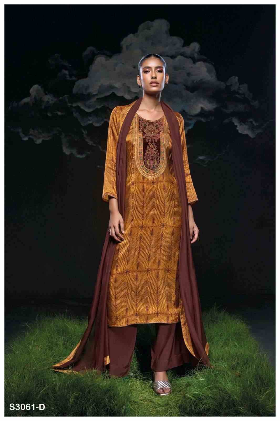 Swamini-3061 By Ganga Fashion 3061-A To 3061-D Series Beautiful Festive Suits Colorful Stylish Fancy Casual Wear & Ethnic Wear Premium Bemberg Habutai Dresses At Wholesale Price