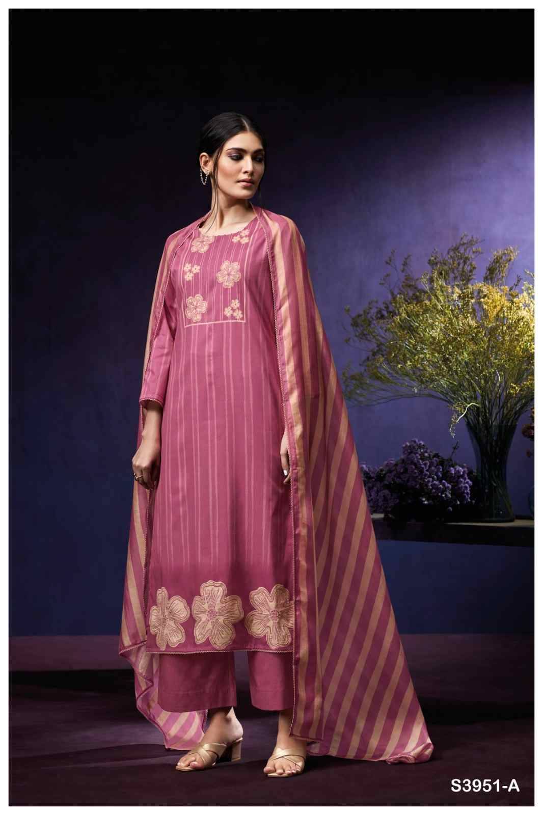 Qiara-3951 By Ganga Fashion 3951-A To 3951-D Series Beautiful Festive Suits Colorful Stylish Fancy Casual Wear & Ethnic Wear Premium Corduroy Dresses At Wholesale Price