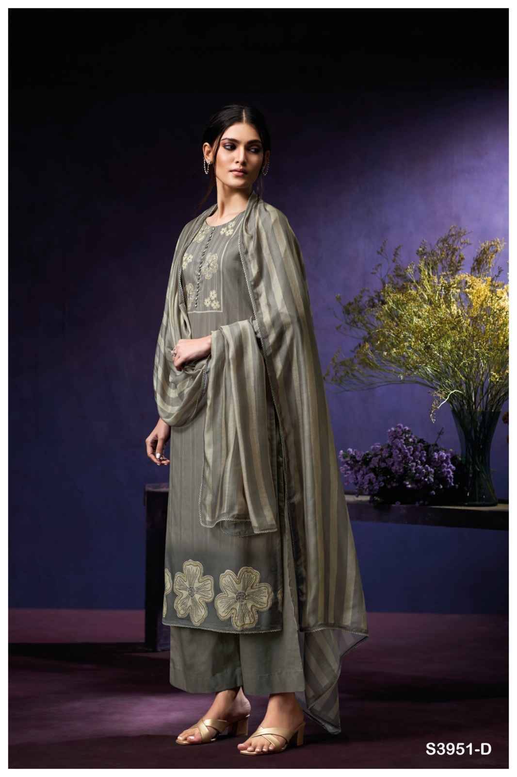 Qiara-3951 By Ganga Fashion 3951-A To 3951-D Series Beautiful Festive Suits Colorful Stylish Fancy Casual Wear & Ethnic Wear Premium Corduroy Dresses At Wholesale Price