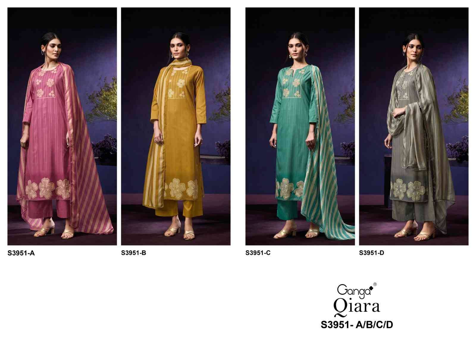 Qiara-3951 By Ganga Fashion 3951-A To 3951-D Series Beautiful Festive Suits Colorful Stylish Fancy Casual Wear & Ethnic Wear Premium Corduroy Dresses At Wholesale Price