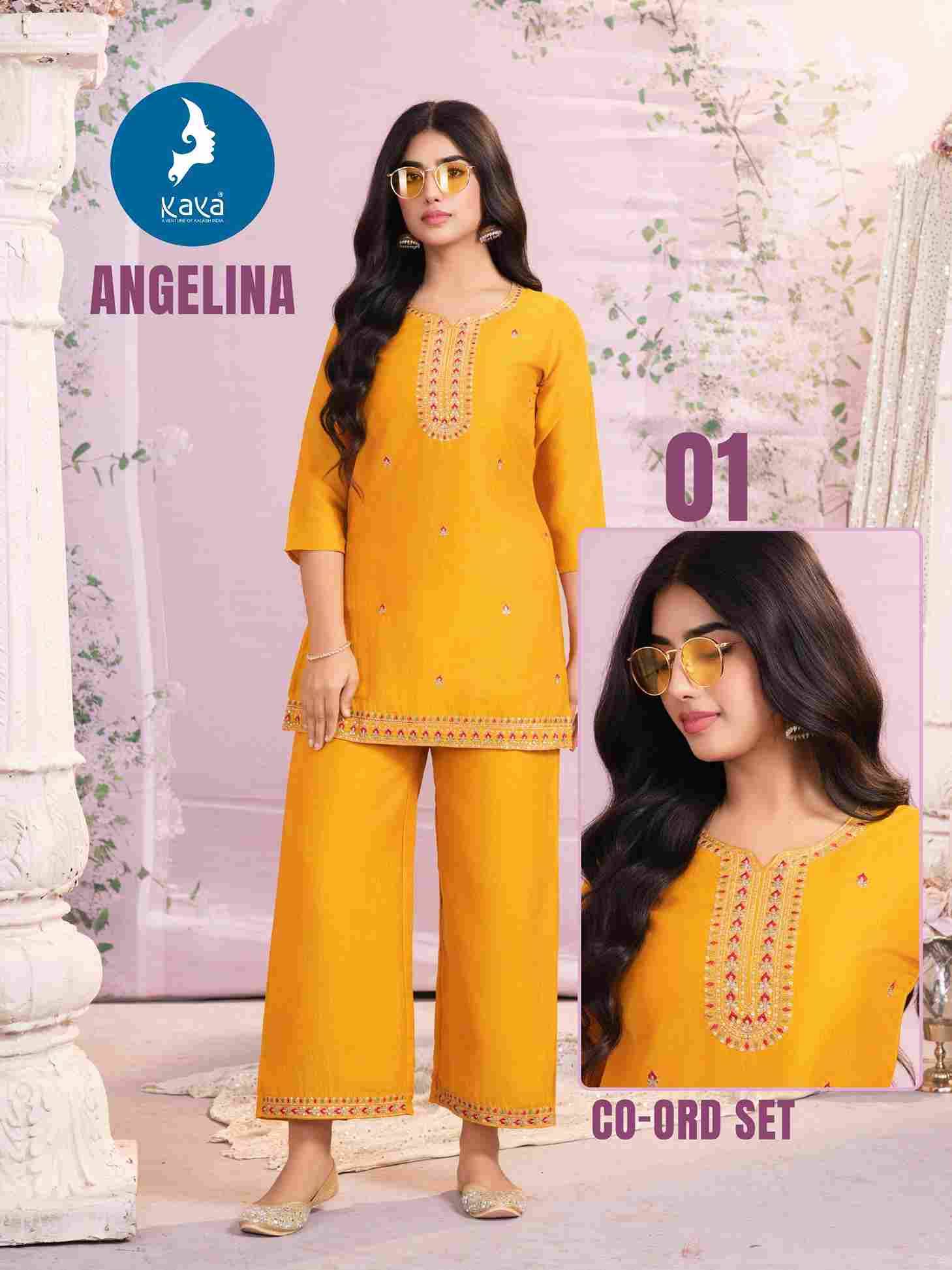 Angelina By Kaya 01 To 06 Series Designer Stylish Fancy Colorful Beautiful Party Wear & Ethnic Wear Collection Vichitra Tops With Bottom At Wholesale Price