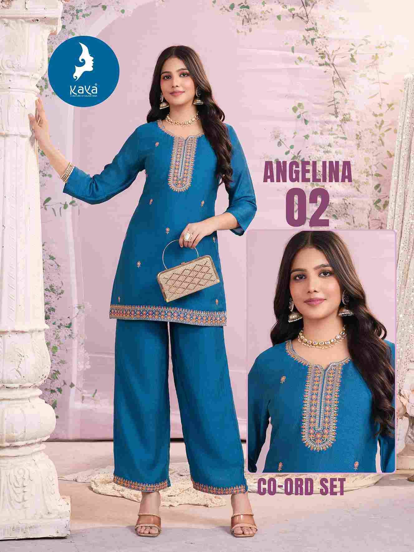Angelina By Kaya 01 To 06 Series Designer Stylish Fancy Colorful Beautiful Party Wear & Ethnic Wear Collection Vichitra Tops With Bottom At Wholesale Price