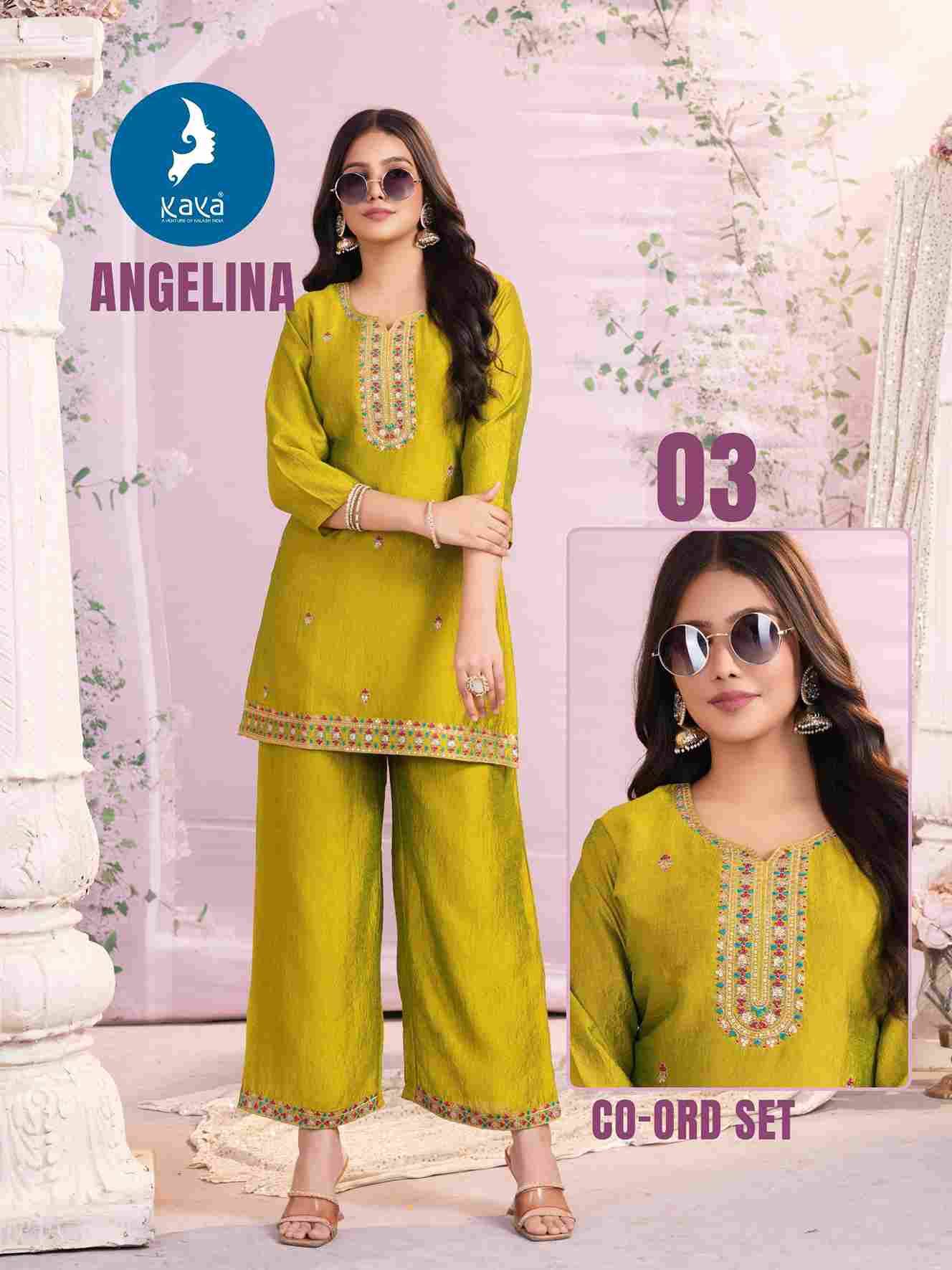 Angelina By Kaya 01 To 06 Series Designer Stylish Fancy Colorful Beautiful Party Wear & Ethnic Wear Collection Vichitra Tops With Bottom At Wholesale Price