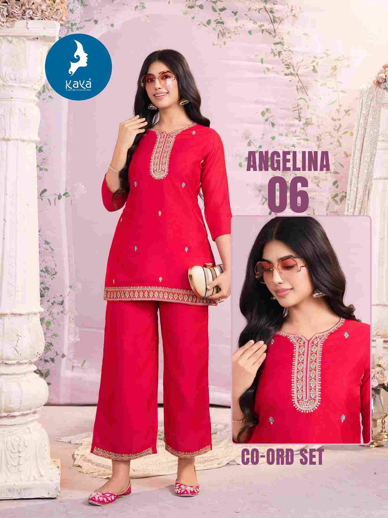 Angelina By Kaya 01 To 06 Series Designer Stylish Fancy Colorful Beautiful Party Wear & Ethnic Wear Collection Vichitra Tops With Bottom At Wholesale Price