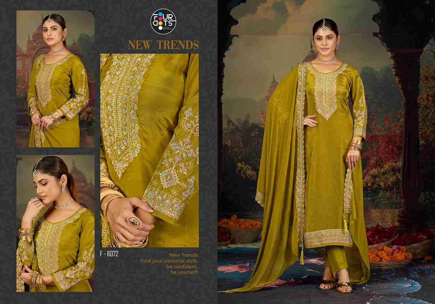 Apeksha By Four Dots 6071 To 6074 Series Designer Stylish Fancy Colorful Beautiful Party Wear & Ethnic Wear Collection Organza Dresses At Wholesale Price