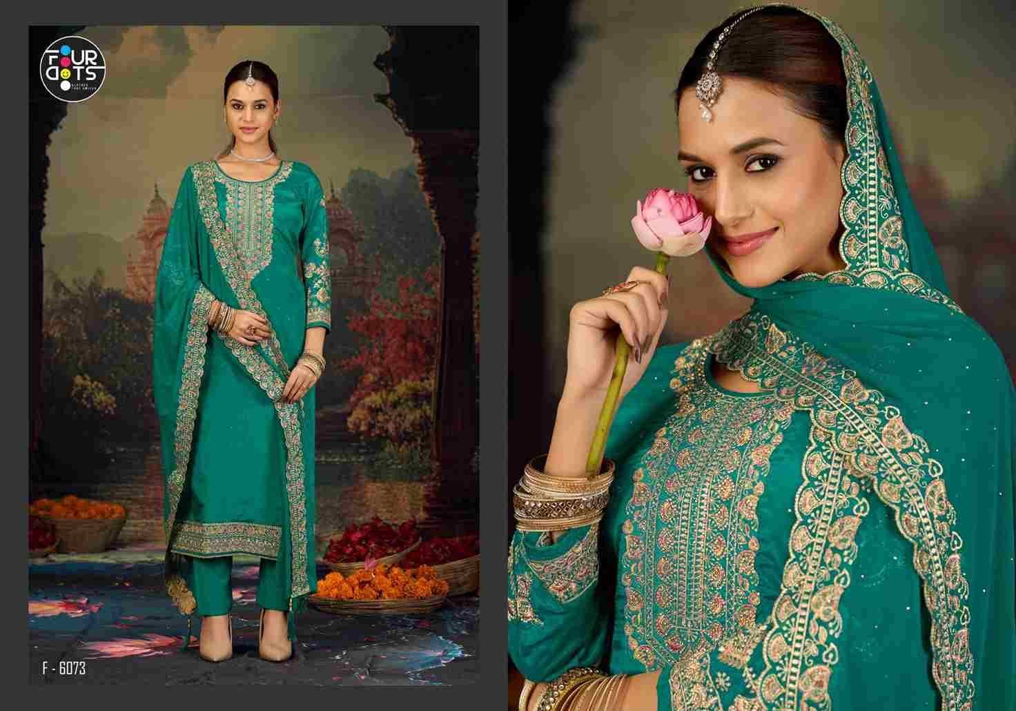 Apeksha By Four Dots 6071 To 6074 Series Designer Stylish Fancy Colorful Beautiful Party Wear & Ethnic Wear Collection Organza Dresses At Wholesale Price