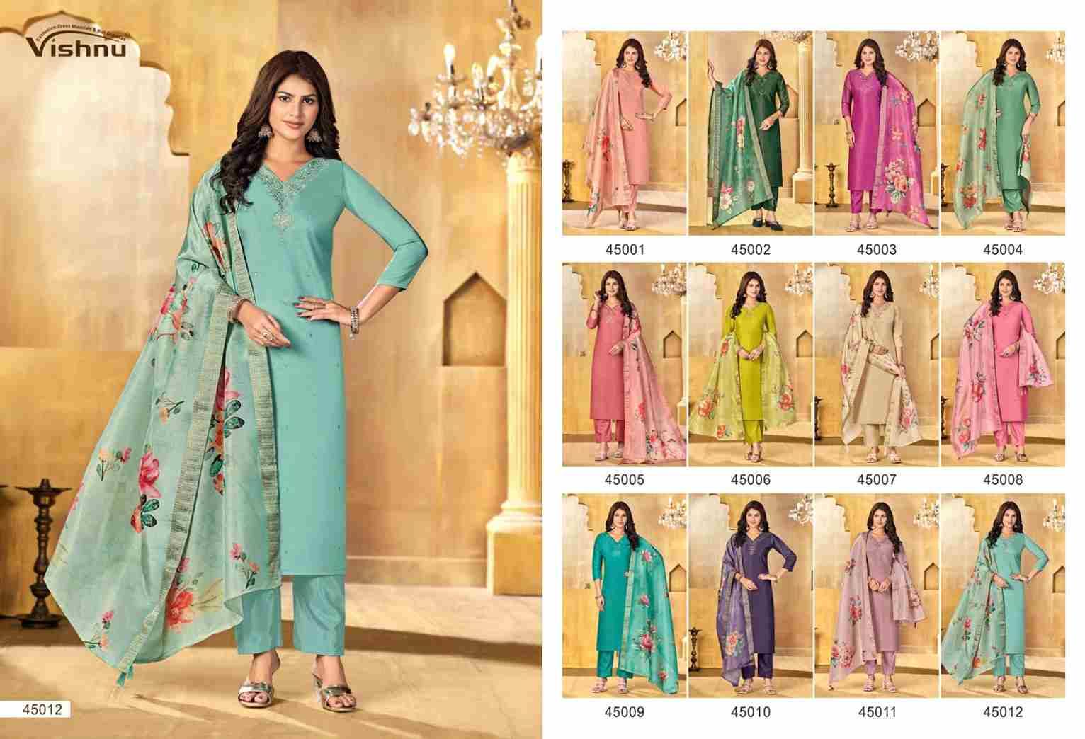 Alfaaz Vol-3 By Vishnu 45001 To 45012 Series Beautiful Stylish Festive Suits Fancy Colorful Casual Wear & Ethnic Wear & Ready To Wear Silk Dresses At Wholesale Price