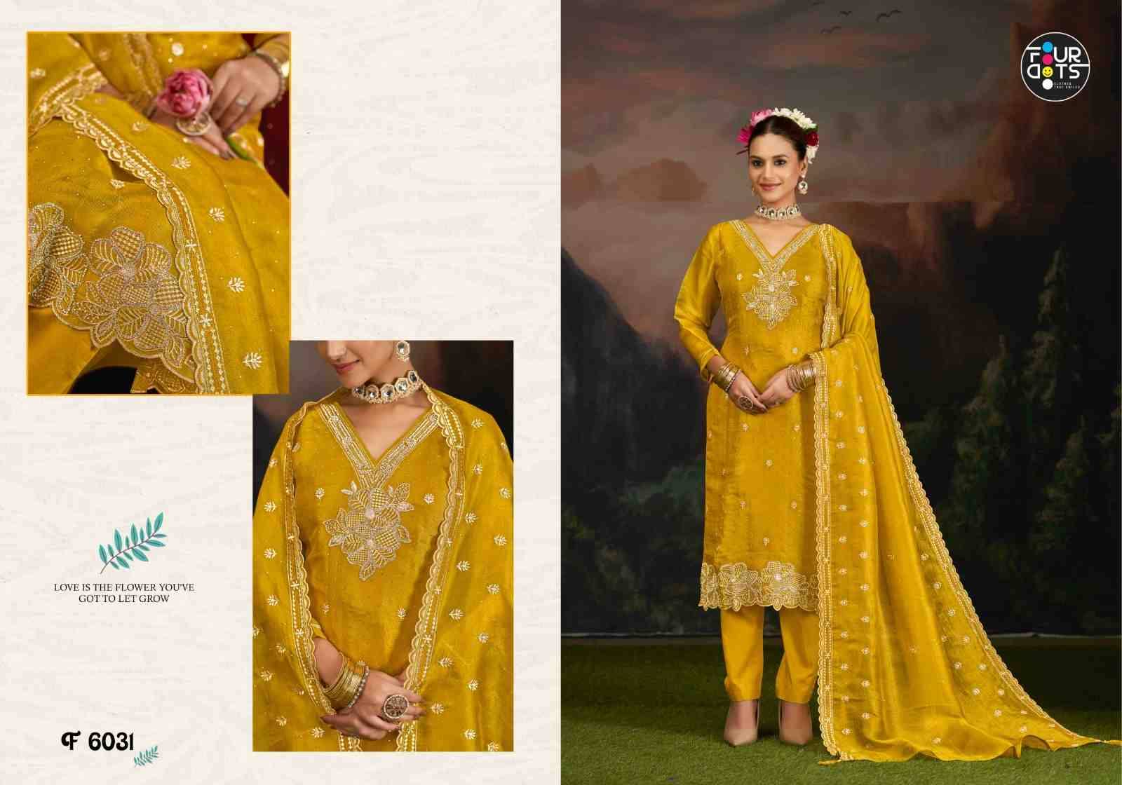 Farzana By Four Dots 6031 To 6034 Series Designer Stylish Fancy Colorful Beautiful Party Wear & Ethnic Wear Collection Silk Dresses At Wholesale Price