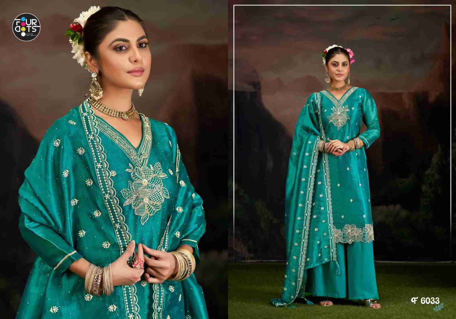 Farzana By Four Dots 6031 To 6034 Series Designer Stylish Fancy Colorful Beautiful Party Wear & Ethnic Wear Collection Silk Dresses At Wholesale Price