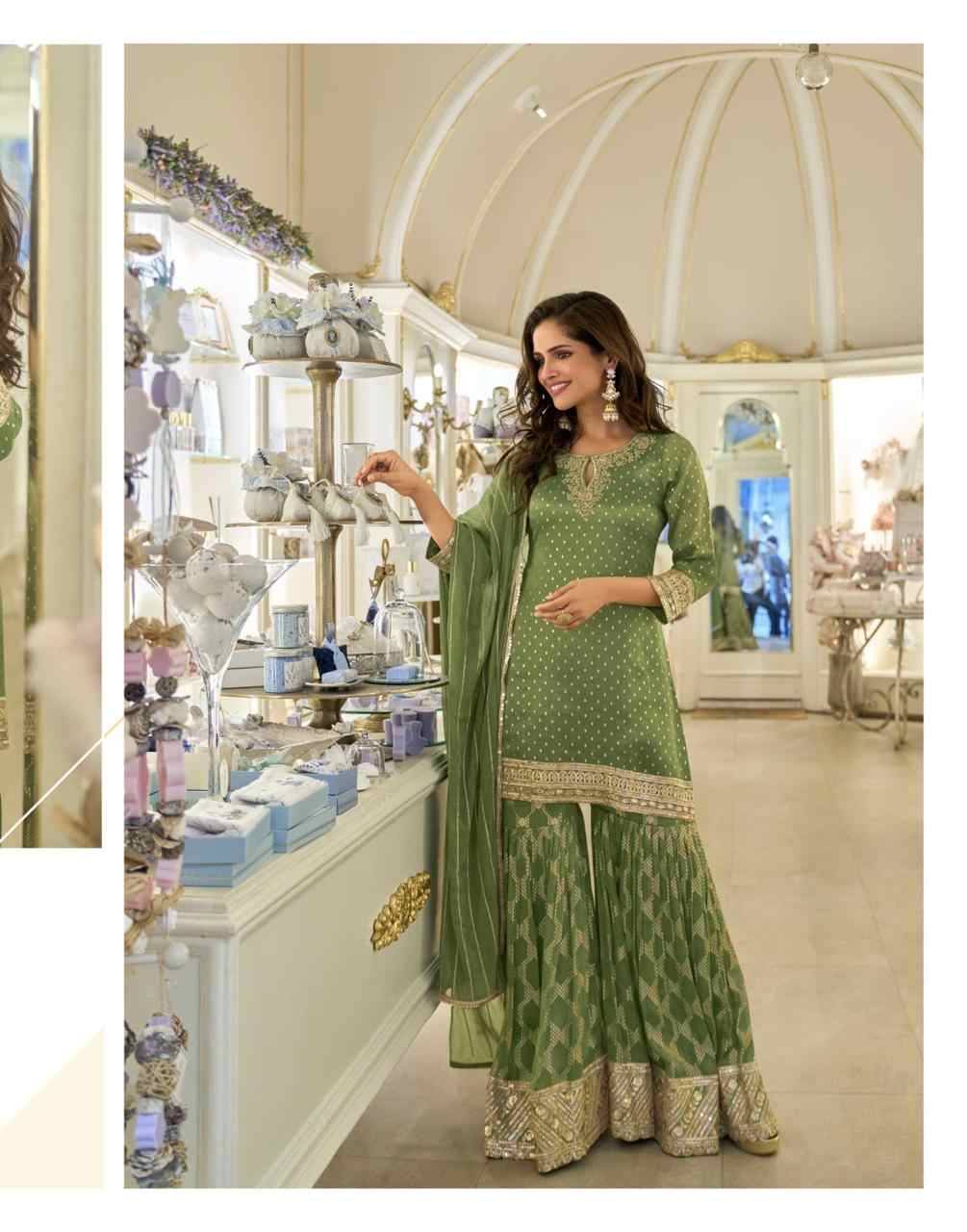 Amrit By Sayuri 5857 To 5860 Series Designer Festive Suits Beautiful Fancy Stylish Colorful Party Wear & Occasional Wear Pure Viscose Jacquard Silk Embroidered Dresses At Wholesale Price