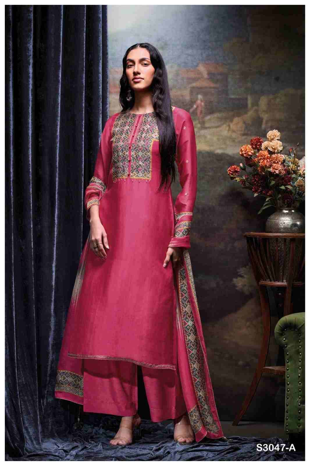 Bozena-3047 By Ganga Fashion 3047-A To 3047-C Series Beautiful Festive Suits Colorful Stylish Fancy Casual Wear & Ethnic Wear Pure Bemberg Silk Dresses At Wholesale Price