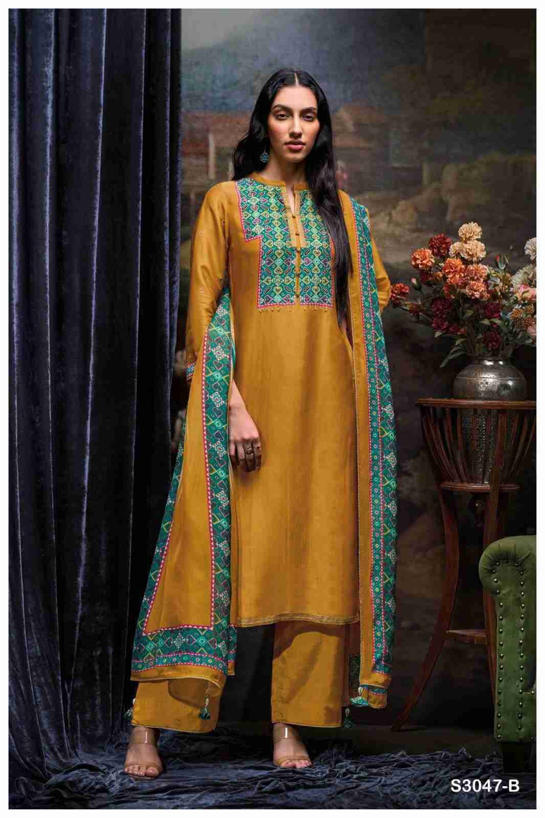 Bozena-3047 By Ganga Fashion 3047-A To 3047-C Series Beautiful Festive Suits Colorful Stylish Fancy Casual Wear & Ethnic Wear Pure Bemberg Silk Dresses At Wholesale Price