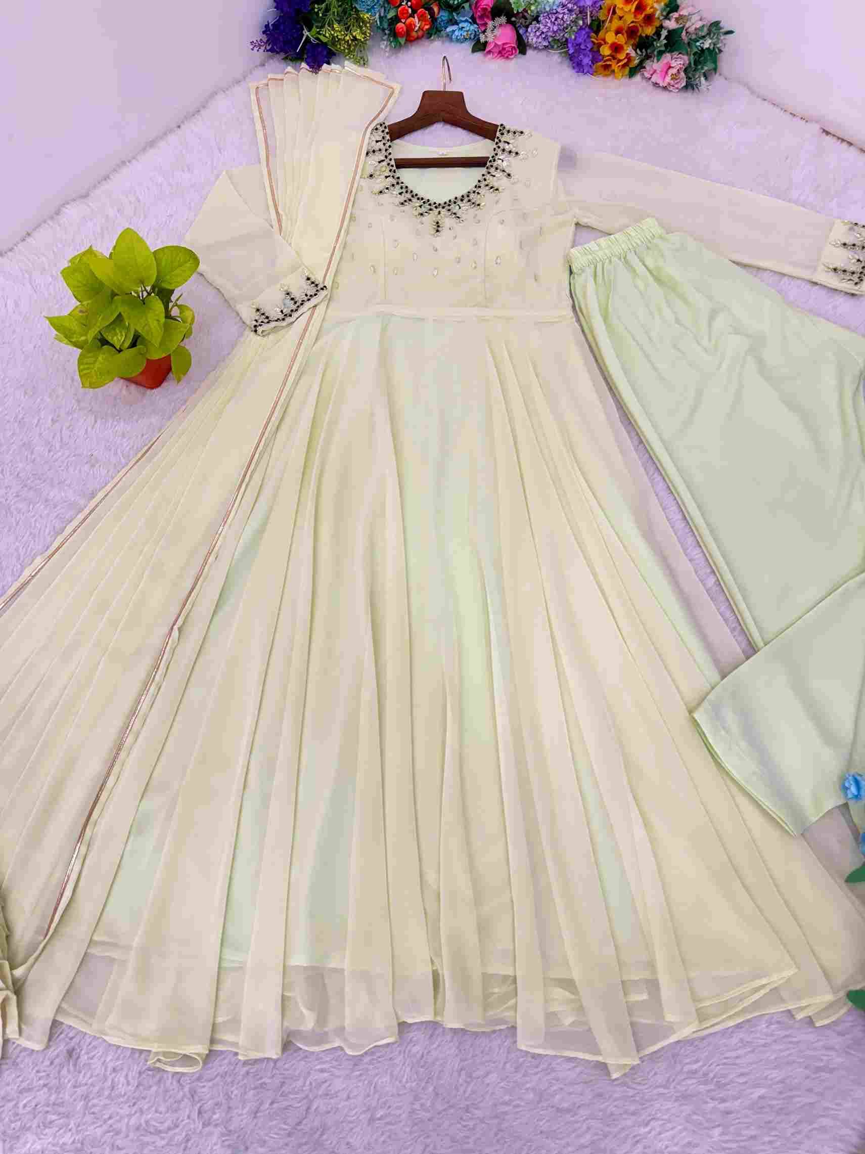 Mb-507 By Fashid Wholesale Designer Beautiful Collection Occasional Wear & Party Wear Faux Georgette Gowns At Wholesale Price