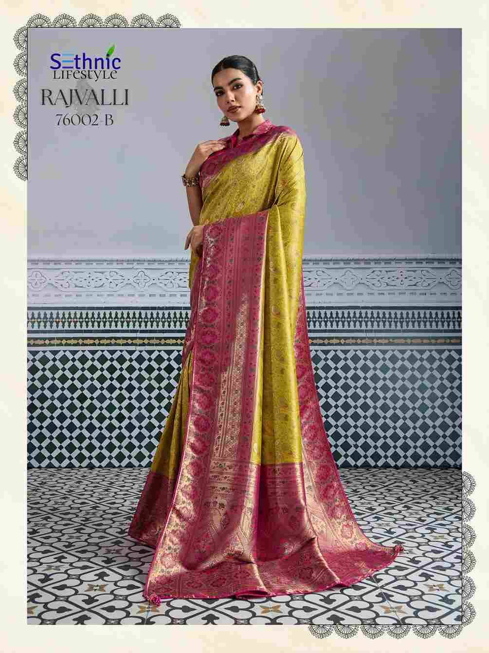 Rajvalli Platinum By Sethnic 76002-A To 76002-D Series Indian Traditional Wear Collection Beautiful Stylish Fancy Colorful Party Wear & Occasional Wear Kanjivaram Silk Sarees At Wholesale Price