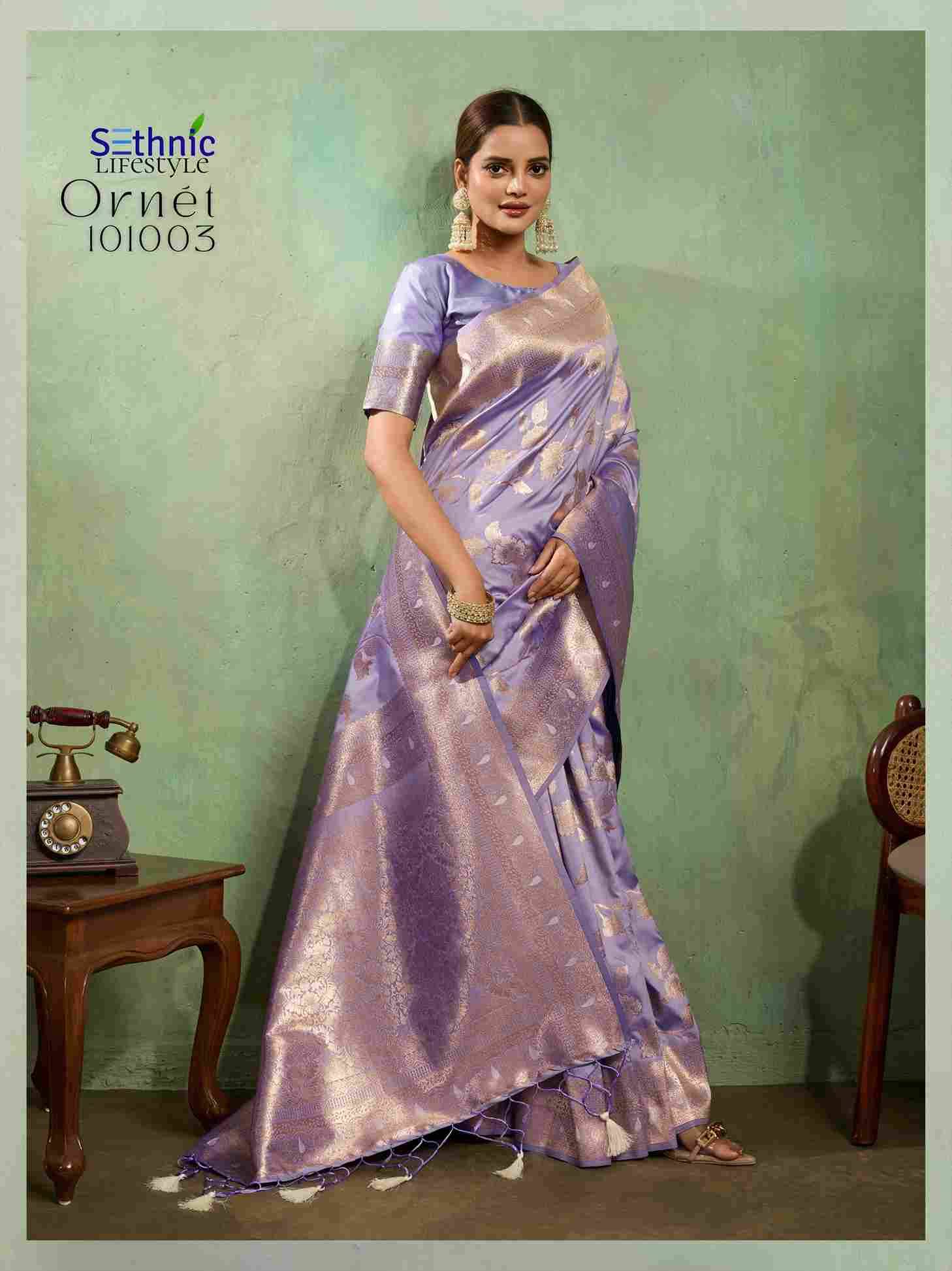 Ornet By Sethnic 101001 To 101010 Series Indian Traditional Wear Collection Beautiful Stylish Fancy Colorful Party Wear & Occasional Wear Banarasi Silk Sarees At Wholesale Price