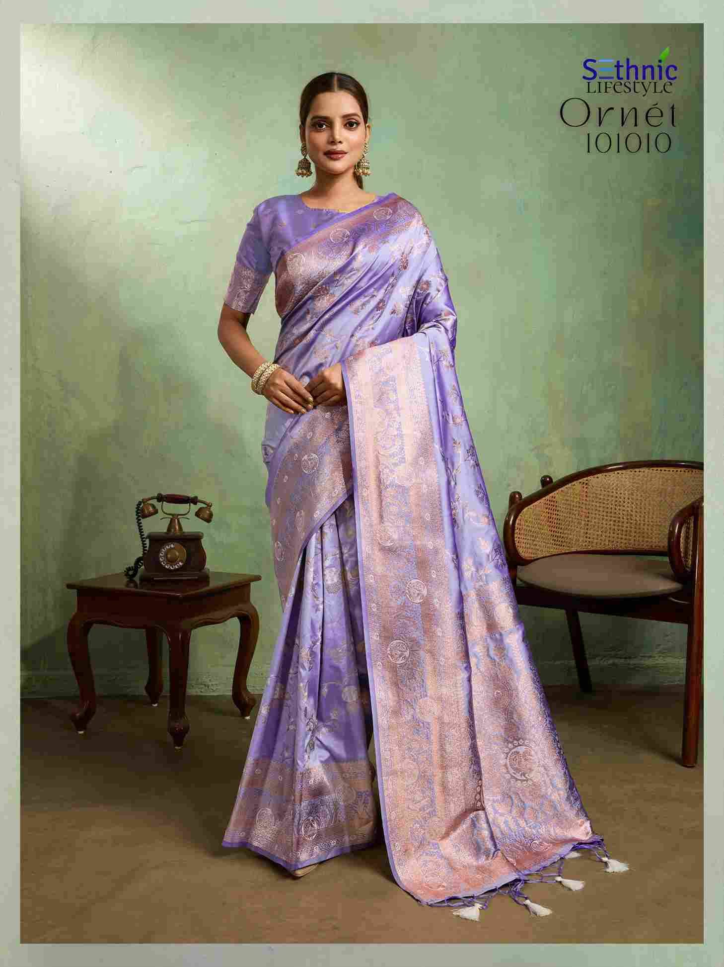 Ornet By Sethnic 101001 To 101010 Series Indian Traditional Wear Collection Beautiful Stylish Fancy Colorful Party Wear & Occasional Wear Banarasi Silk Sarees At Wholesale Price