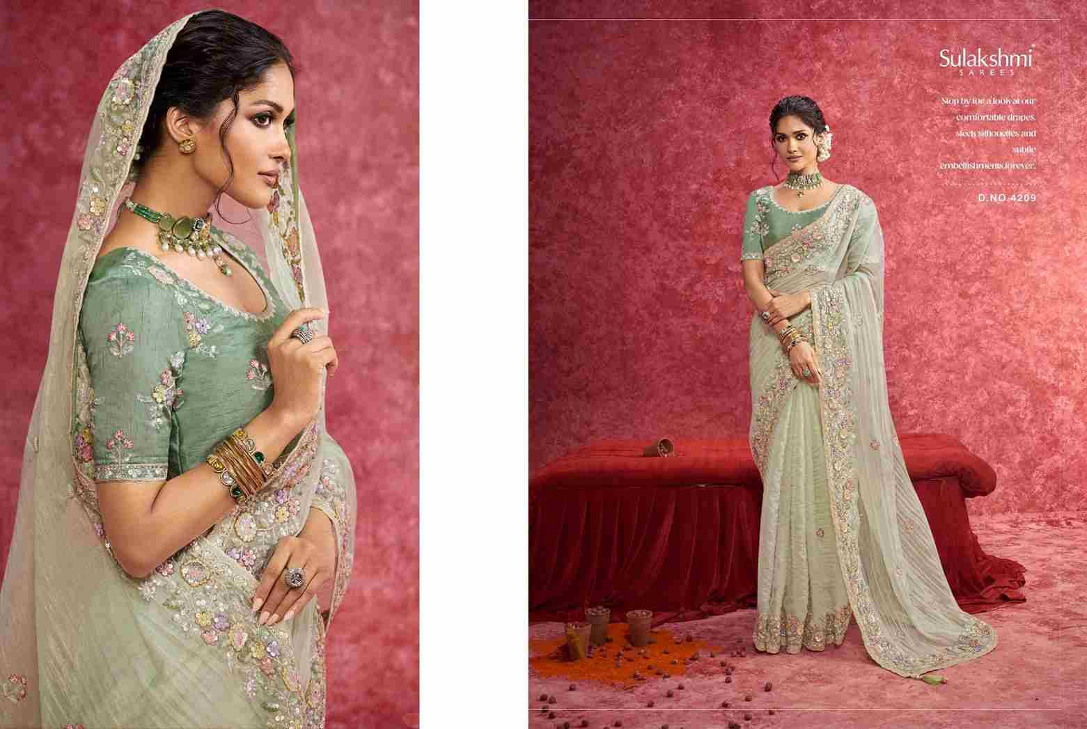 Ambika By Sulakshmi 4201 To 4209 Series Indian Traditional Wear Collection Beautiful Stylish Fancy Colorful Party Wear & Occasional Wear Net Sarees At Wholesale Price