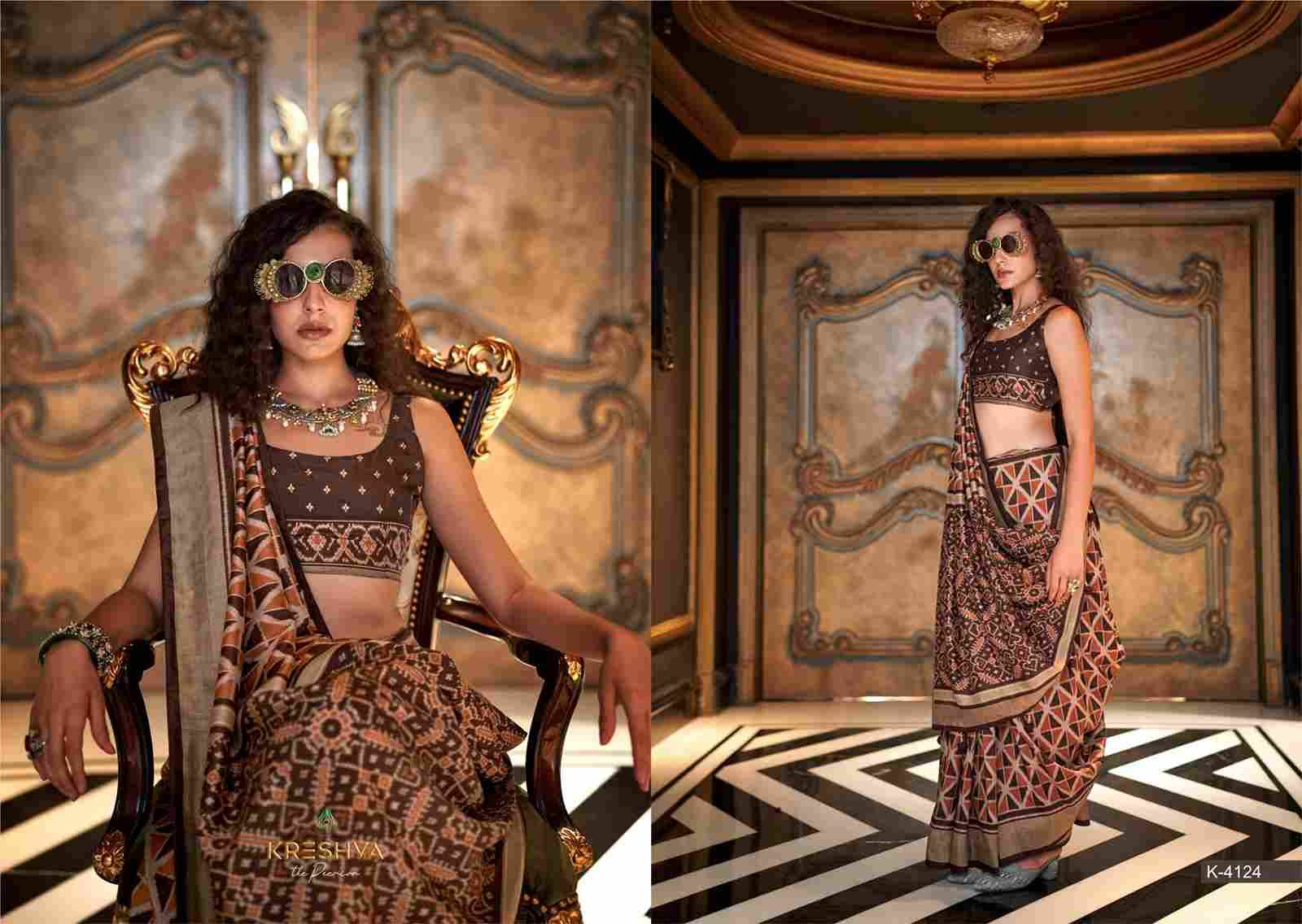 Meenakumari By Kreshva 4122 To 4127 Series Indian Traditional Wear Collection Beautiful Stylish Fancy Colorful Party Wear & Occasional Wear Silk Sarees At Wholesale Price