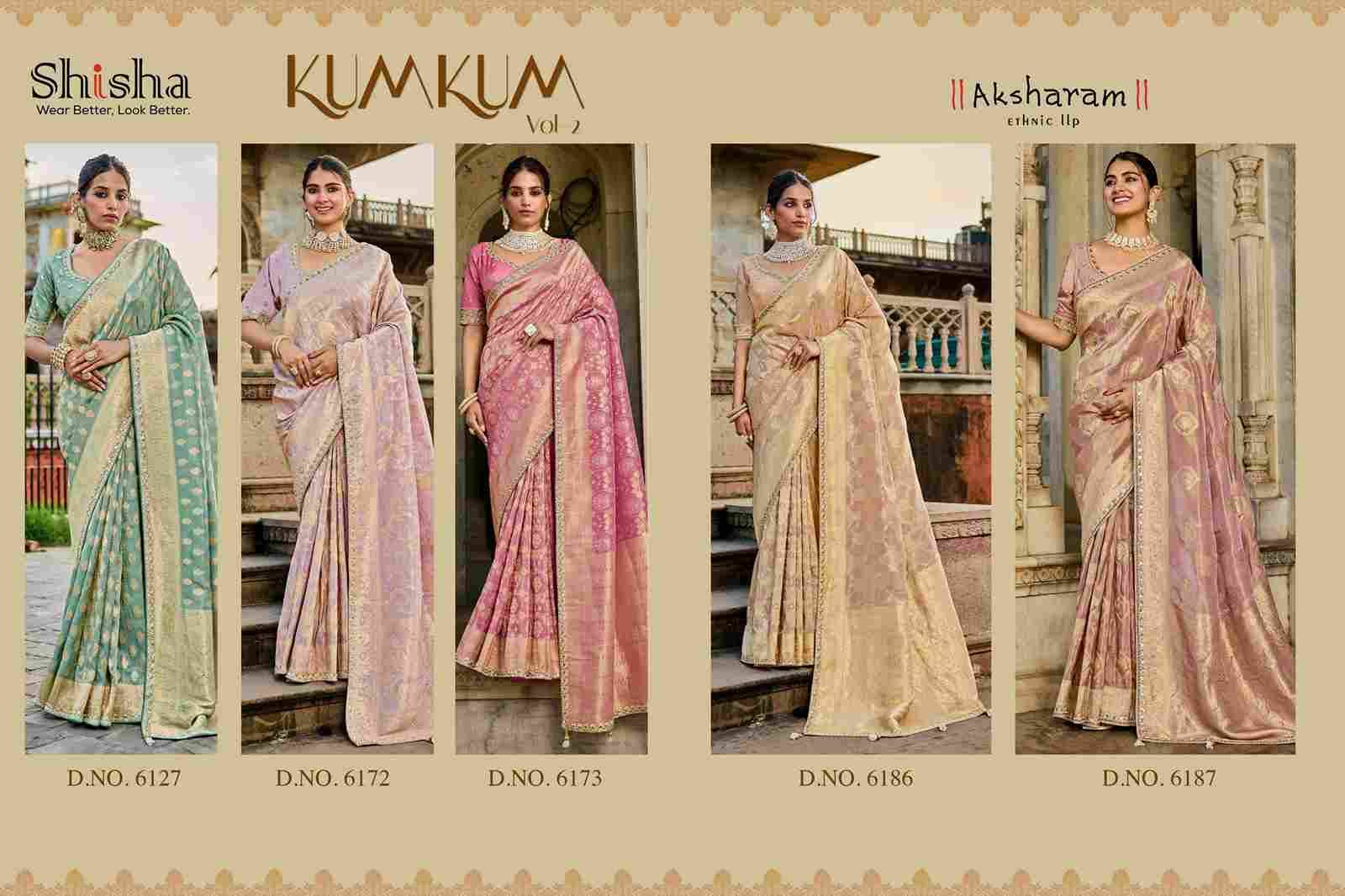 Kumkum Vol-2 By Shisha Indian Traditional Wear Collection Beautiful Stylish Fancy Colorful Party Wear & Occasional Wear Viscose Tissue Sarees At Wholesale Price