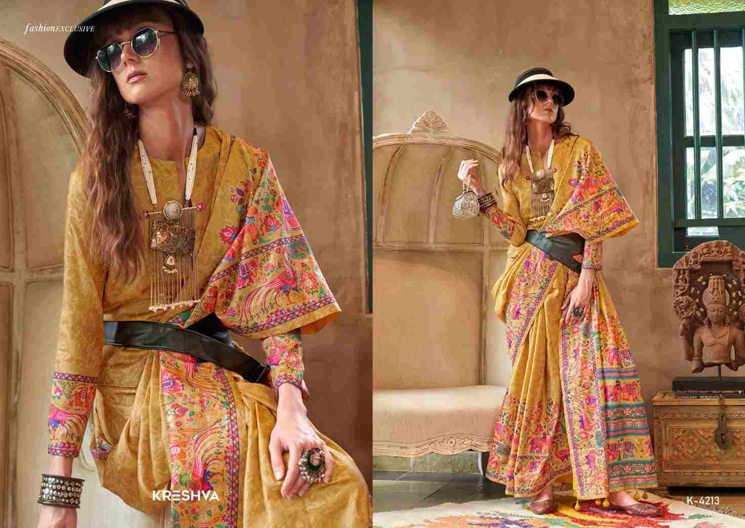 Atarangi By Kreshva 4209 To 4217 Series Indian Traditional Wear Collection Beautiful Stylish Fancy Colorful Party Wear & Occasional Wear Silk Sarees At Wholesale Price