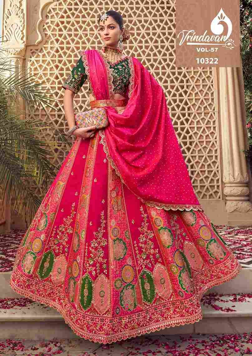 Vrindavan Vol-57 By Vrindavan 10320 To 10325 Series Bridal Wear Collection Beautiful Stylish Colorful Fancy Party Wear & Occasional Wear Banarasi Silk Lehengas At Wholesale Price