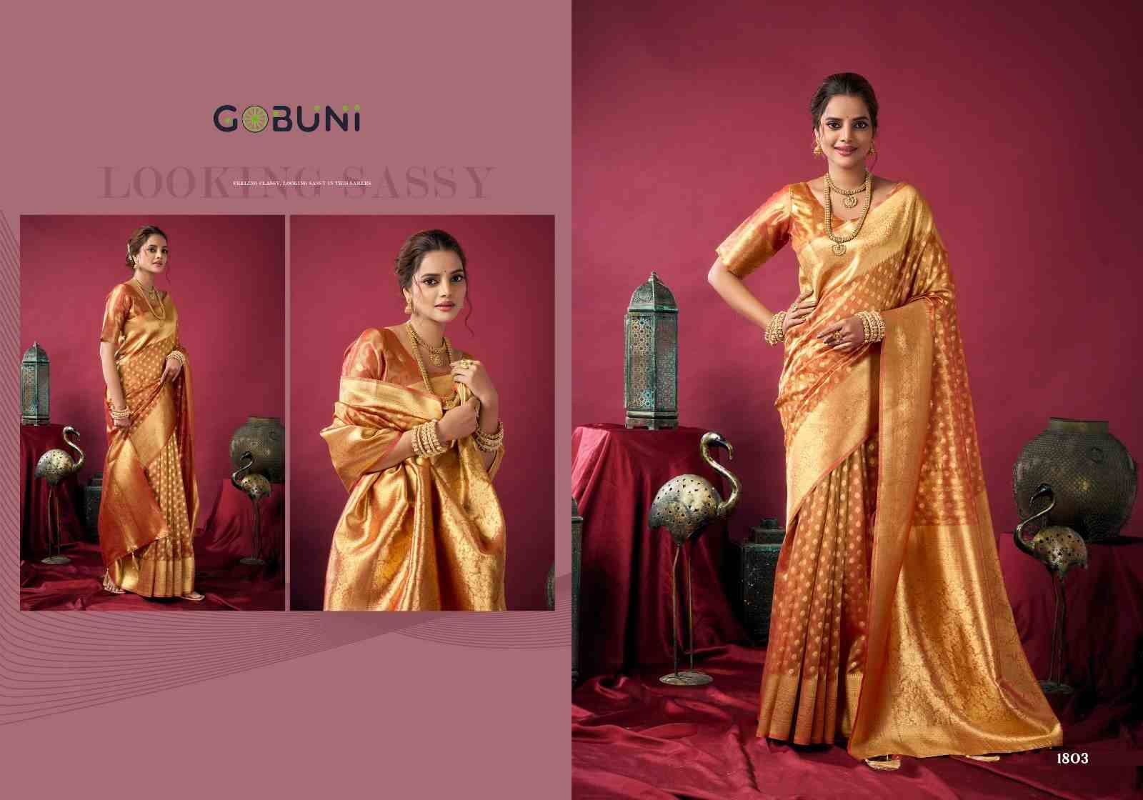 Shringar By Gobuni 1801 To 1804 Series Indian Traditional Wear Collection Beautiful Stylish Fancy Colorful Party Wear & Occasional Wear Silk Sarees At Wholesale Price