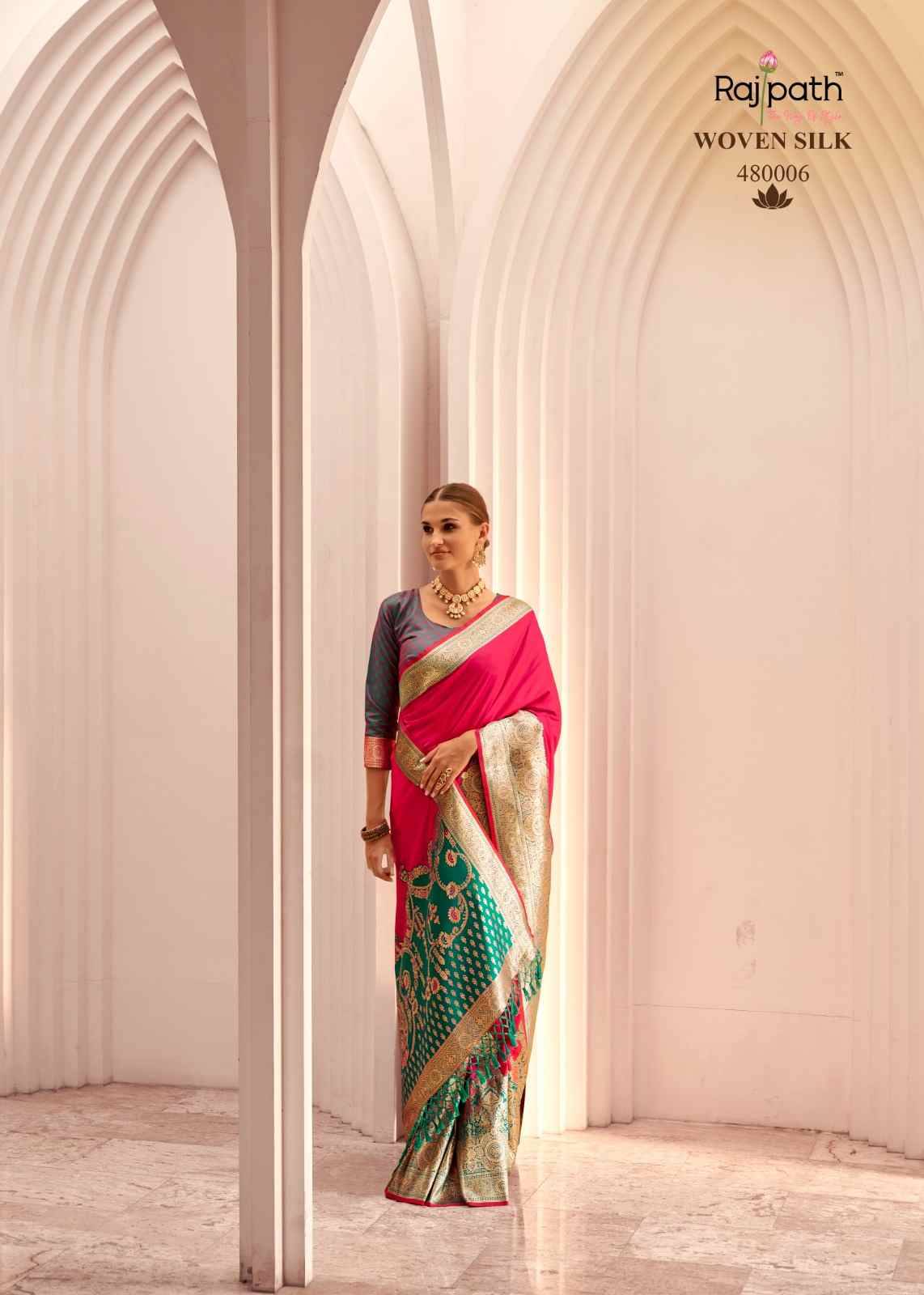 Silky By Rajpath 480001 To 480006 Series Indian Traditional Wear Collection Beautiful Stylish Fancy Colorful Party Wear & Occasional Wear Soft Silk Sarees At Wholesale Price