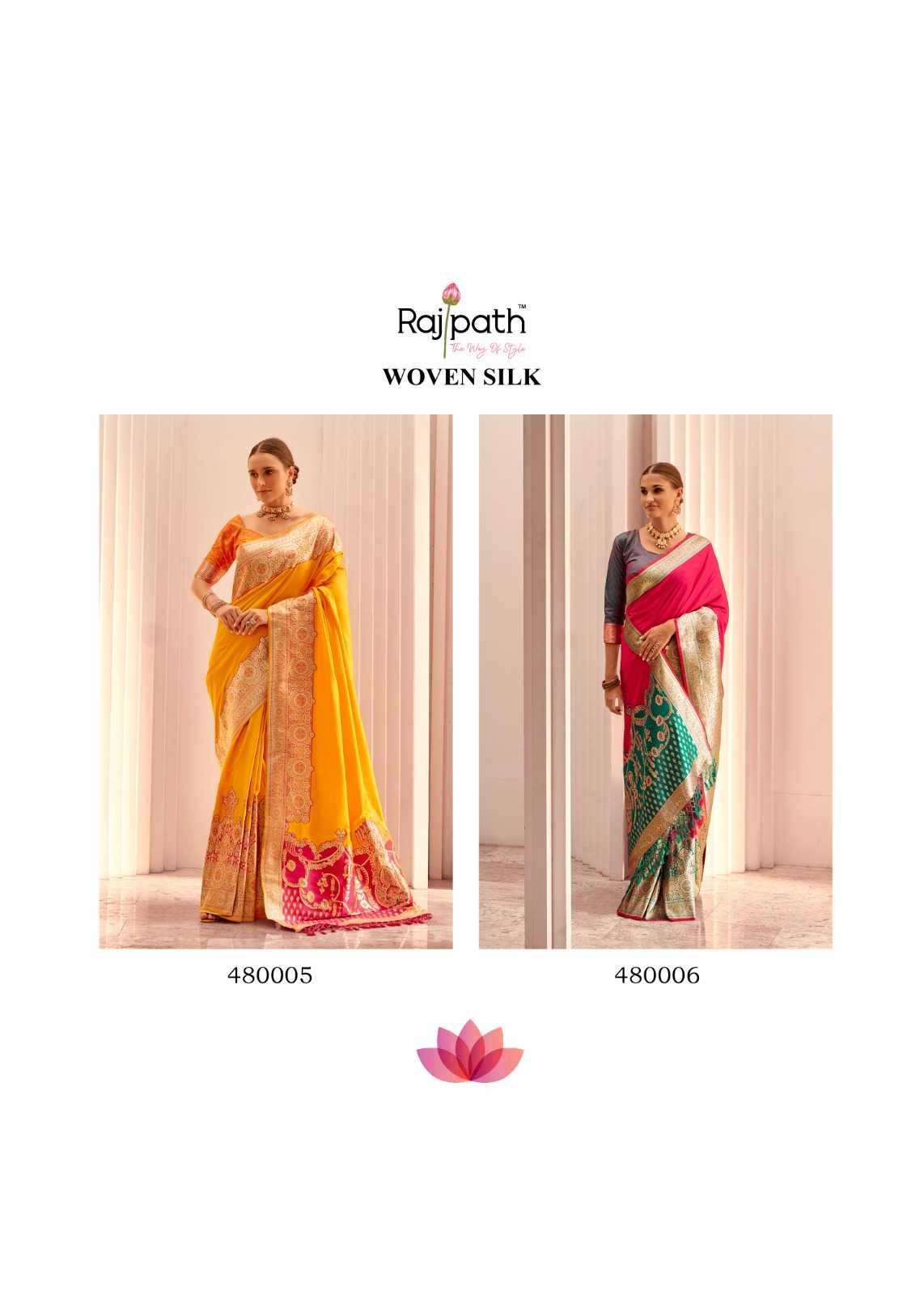 Silky By Rajpath 480001 To 480006 Series Indian Traditional Wear Collection Beautiful Stylish Fancy Colorful Party Wear & Occasional Wear Soft Silk Sarees At Wholesale Price