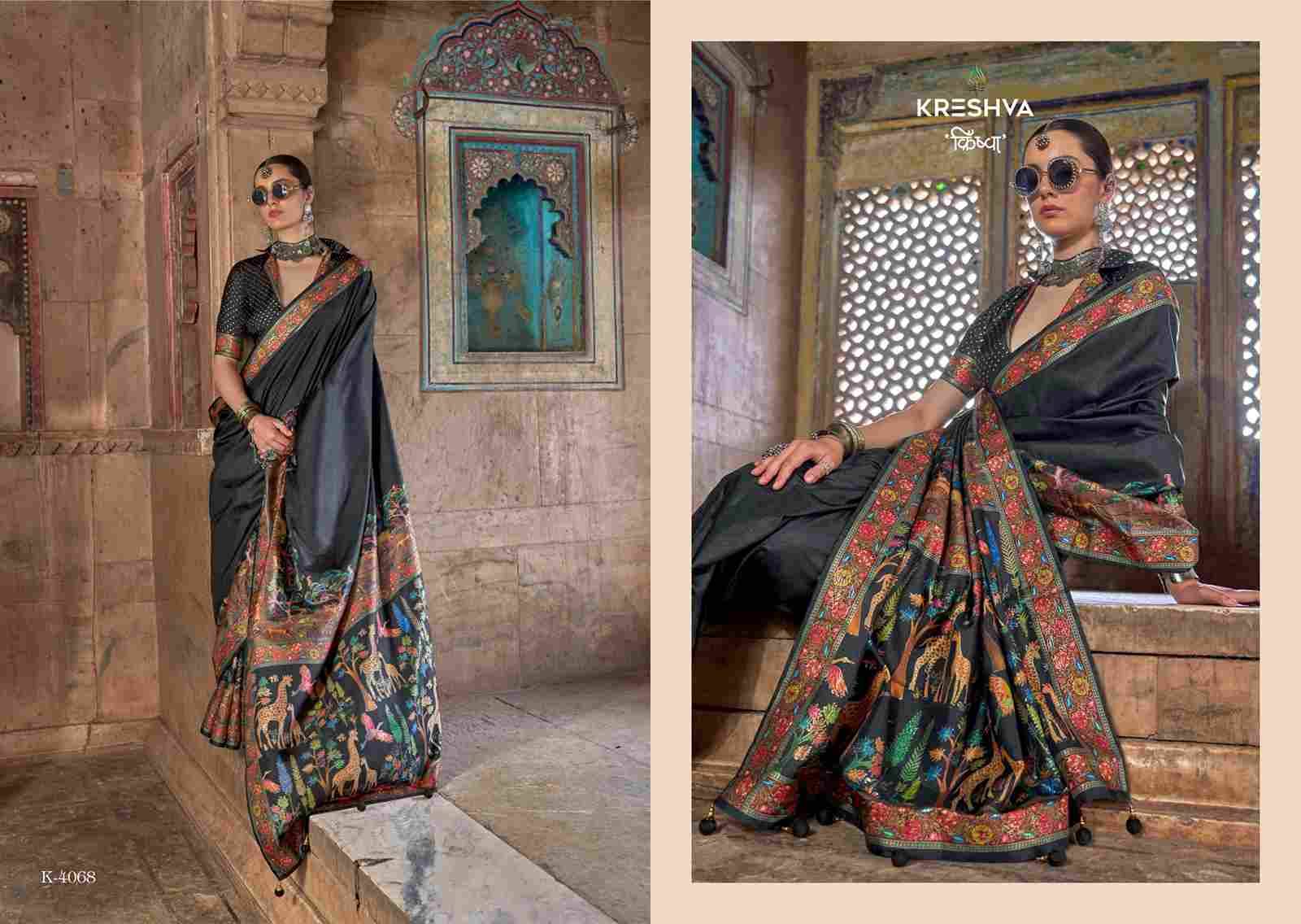 Madhuvan By Kreshva 4066 To 4071 Series Indian Traditional Wear Collection Beautiful Stylish Fancy Colorful Party Wear & Occasional Wear Silk Sarees At Wholesale Price