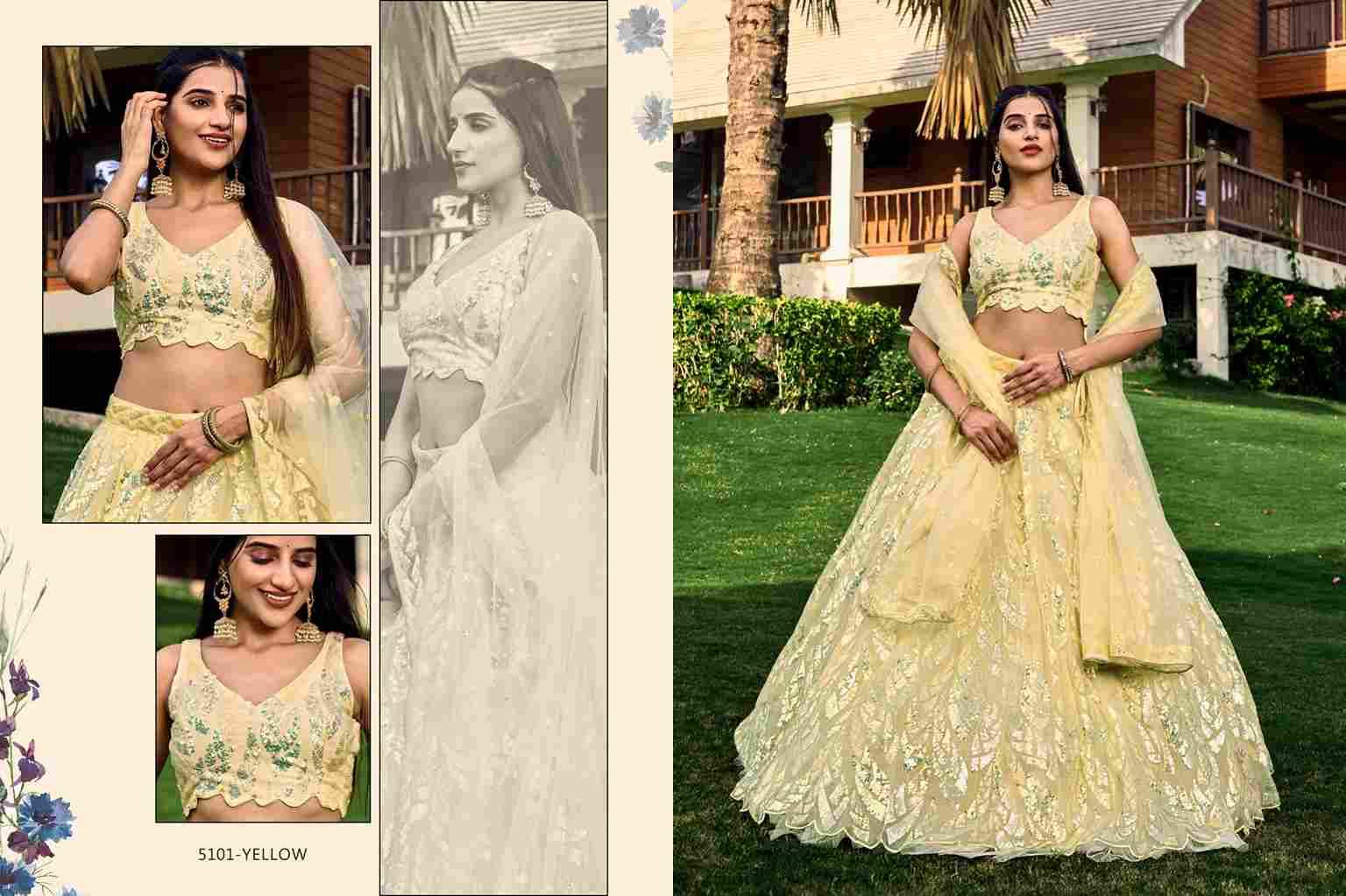 Meera By Zeel Clothing 5101-A To 5101-D Series Wedding Wear Collection Beautiful Stylish Colorful Fancy Party Wear & Occasional Wear Soft Net Lehengas At Wholesale Price