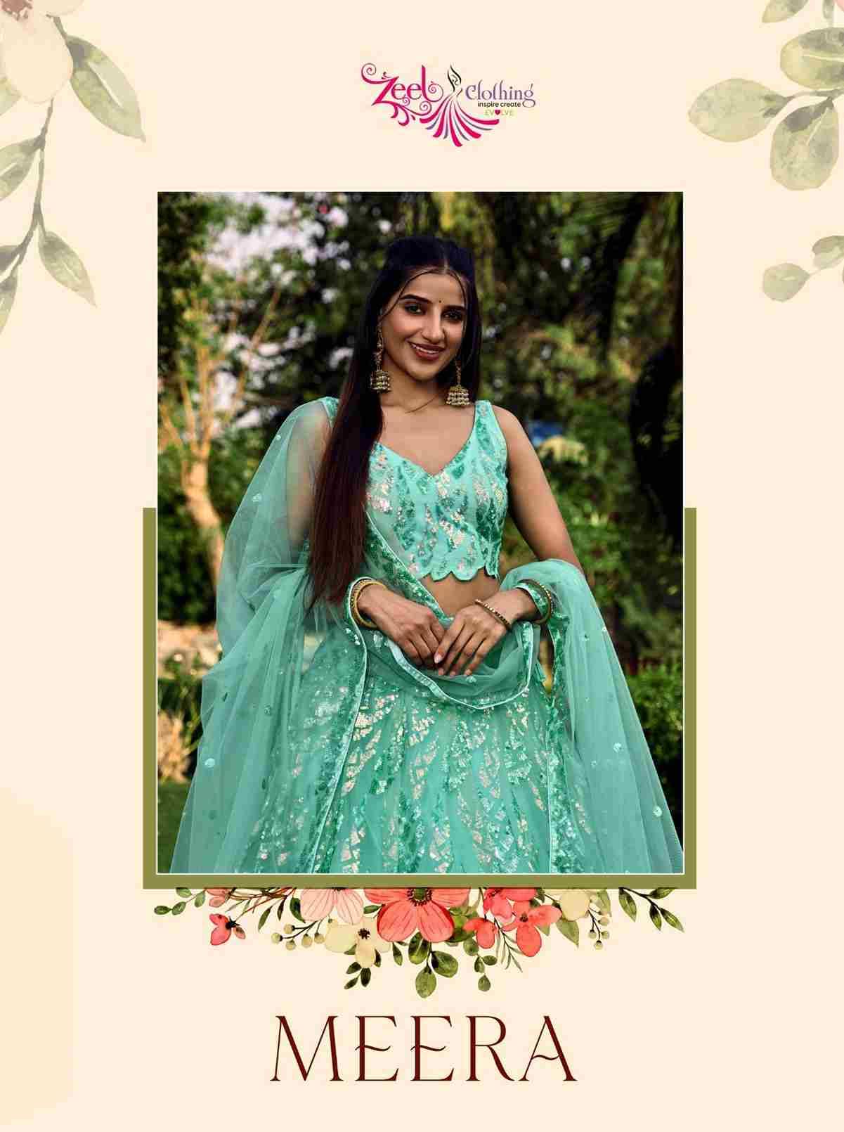 Meera By Zeel Clothing 5101-A To 5101-D Series Wedding Wear Collection Beautiful Stylish Colorful Fancy Party Wear & Occasional Wear Soft Net Lehengas At Wholesale Price