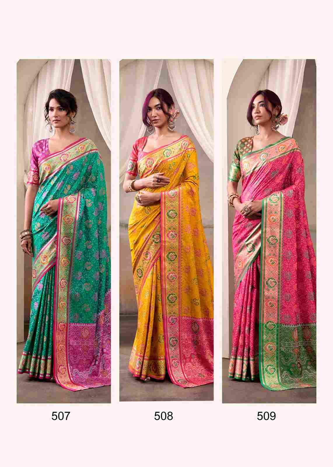 Airaavat Patola By Rajpath 504 To 509 Series Indian Traditional Wear Collection Beautiful Stylish Fancy Colorful Party Wear & Occasional Wear Patola Silk Sarees At Wholesale Price