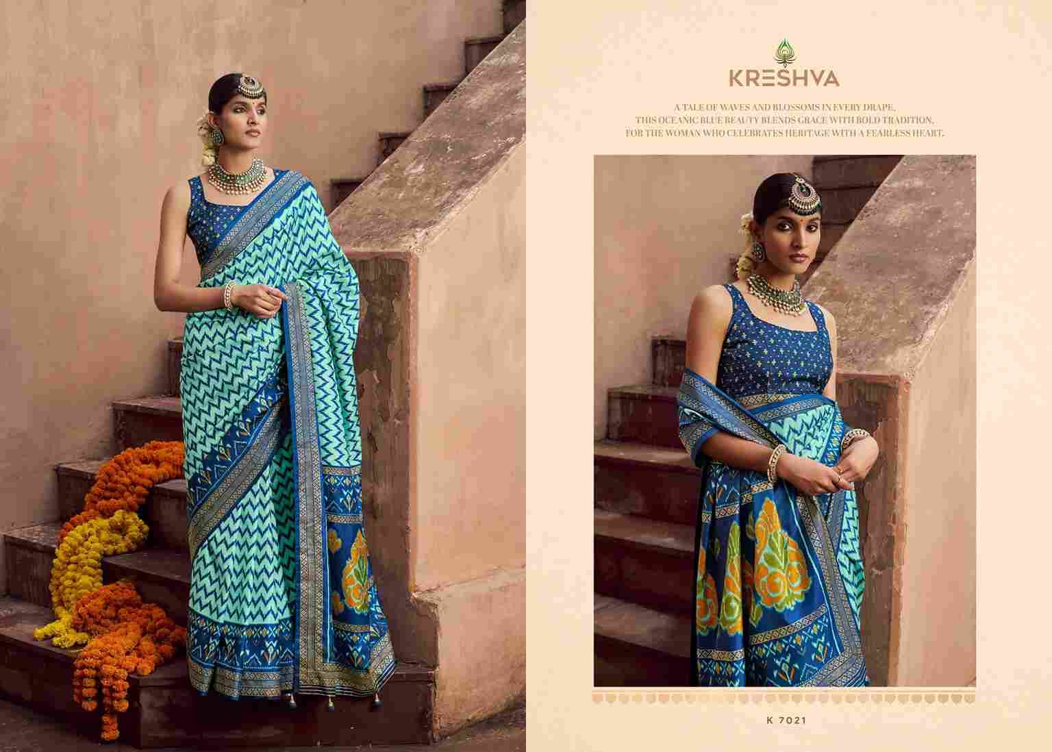 Tapasya By Kreshva 7020 To 7025 Series Indian Traditional Wear Collection Beautiful Stylish Fancy Colorful Party Wear & Occasional Wear Silk Sarees At Wholesale Price