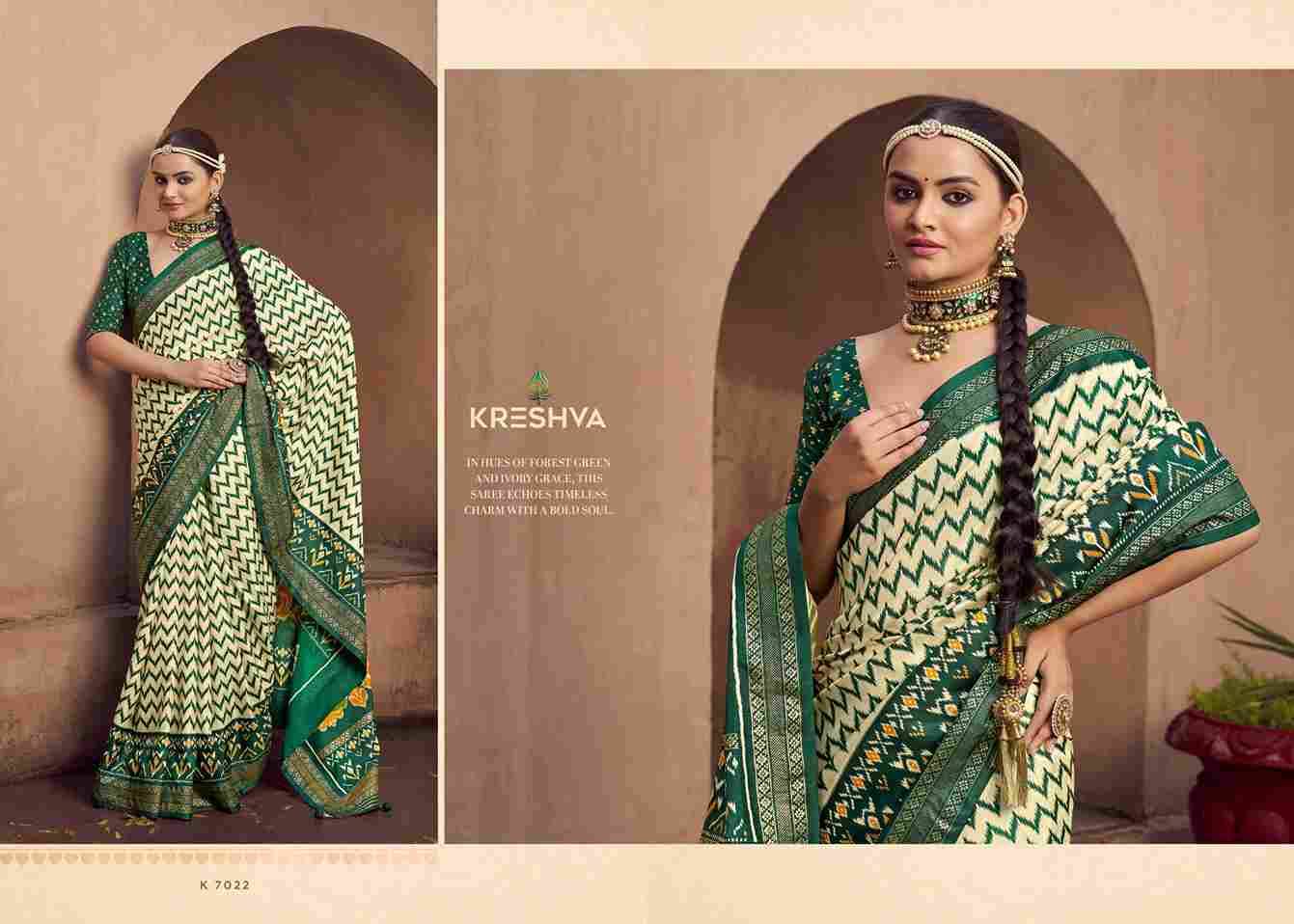 Tapasya By Kreshva 7020 To 7025 Series Indian Traditional Wear Collection Beautiful Stylish Fancy Colorful Party Wear & Occasional Wear Silk Sarees At Wholesale Price