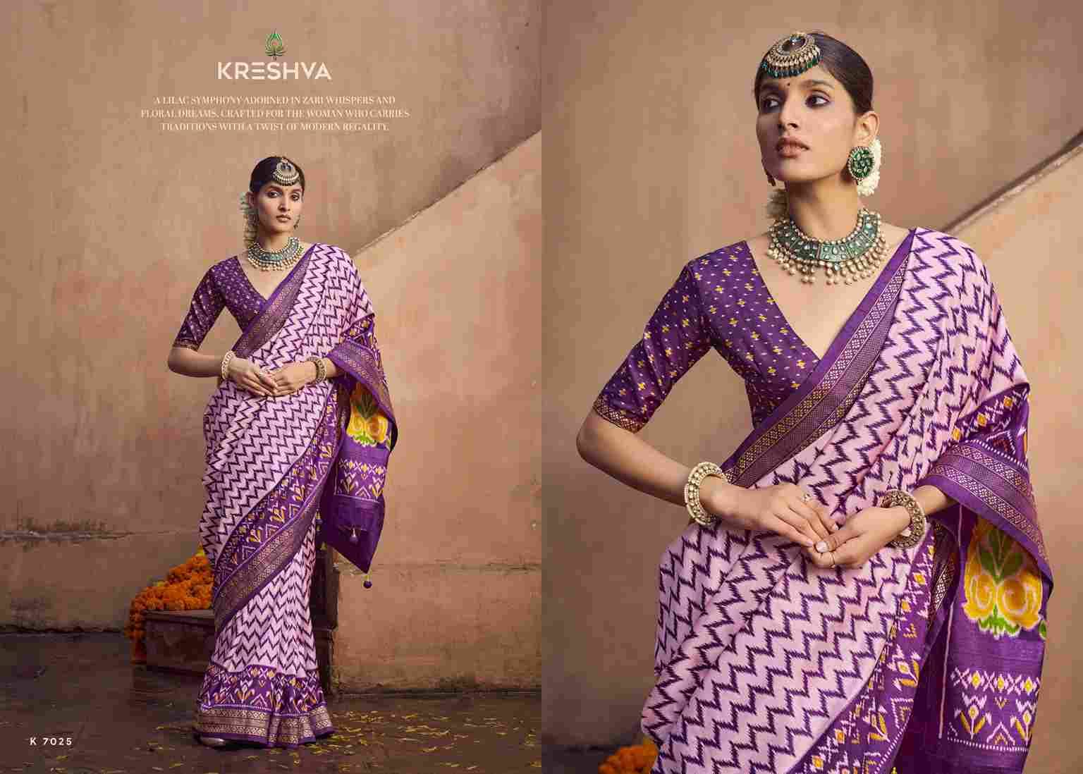Tapasya By Kreshva 7020 To 7025 Series Indian Traditional Wear Collection Beautiful Stylish Fancy Colorful Party Wear & Occasional Wear Silk Sarees At Wholesale Price