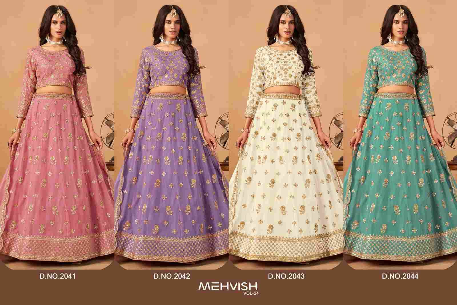 Mehvish Vol-24 By Fashid Wholesale 2041 To 2044 Series Designer Beautiful Collection Occasional Wear & Party Wear Organza Lehengas At Wholesale Price