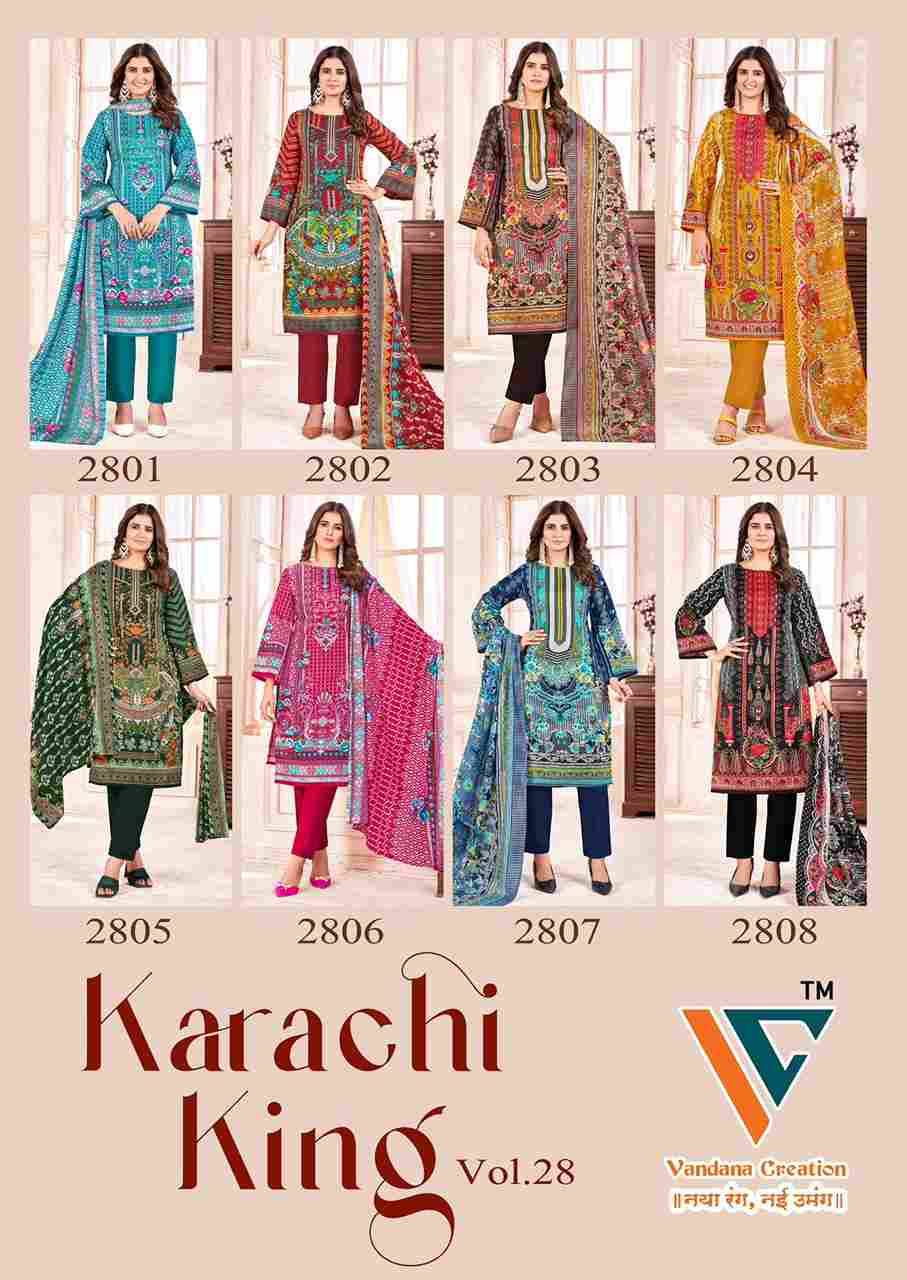 Karachi King Vol-28 By Vandana Creation 2801 To 2808 Series Beautiful Festive Suits Stylish Fancy Colorful Casual Wear & Ethnic Wear Cotton Print Dresses At Wholesale Price