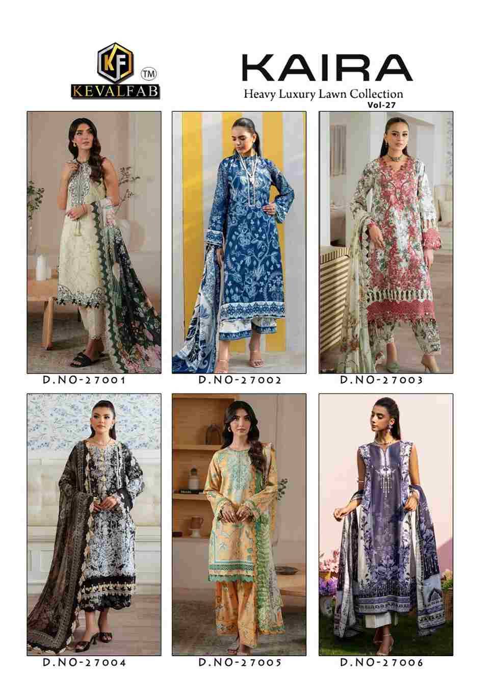 Kaira Vol-27 By Keval Fab 27001 To 27006 Series Beautiful Festive Suits Colorful Stylish Fancy Casual Wear & Ethnic Wear Pure Lawn Cotton Print Dresses At Wholesale Price