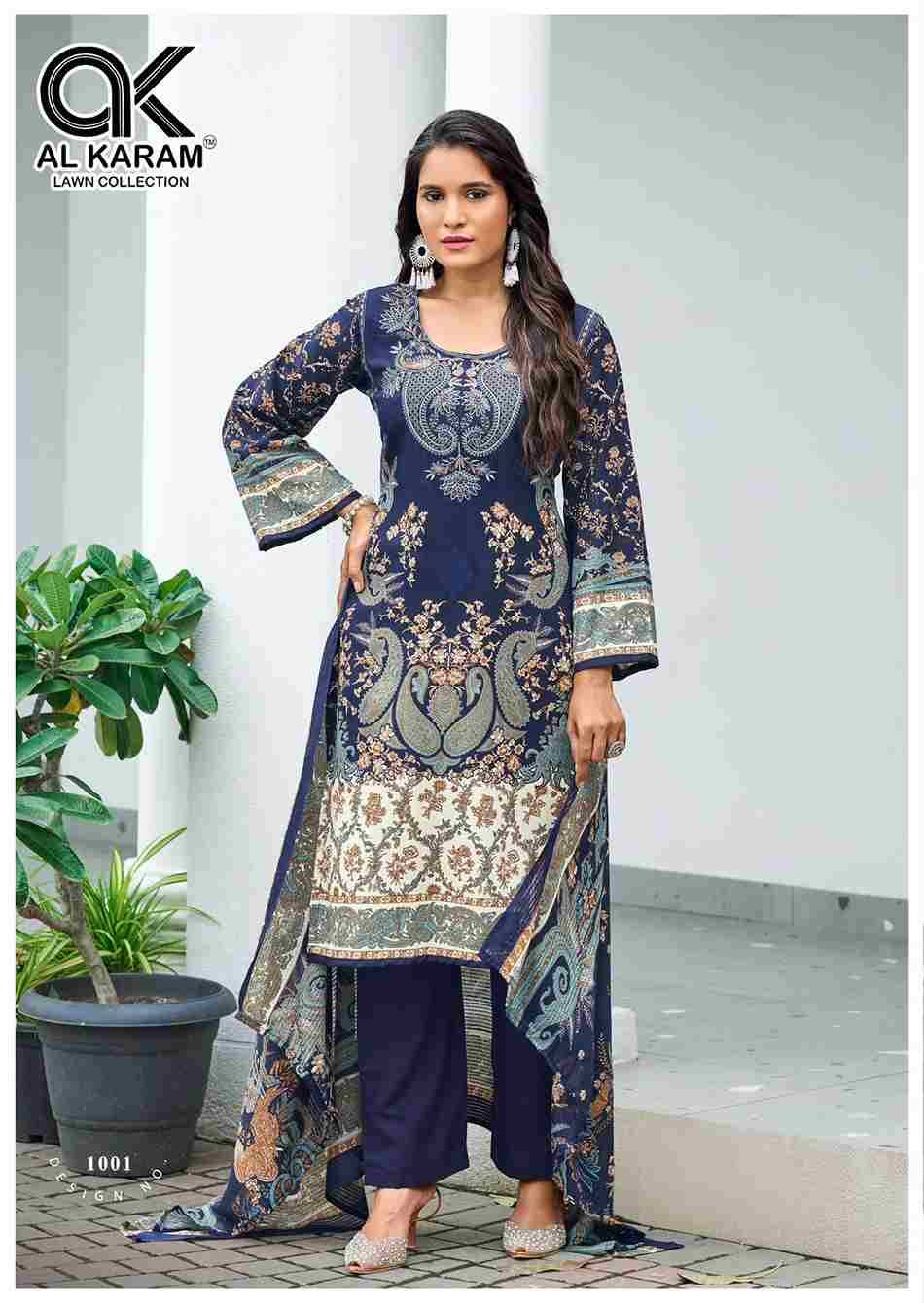 Areeba By Al Karam Lawn Collection 1001 To 1006 Series Beautiful Festive Suits Colorful Stylish Fancy Casual Wear & Ethnic Wear Rayon Cotton Print Dresses At Wholesale Price