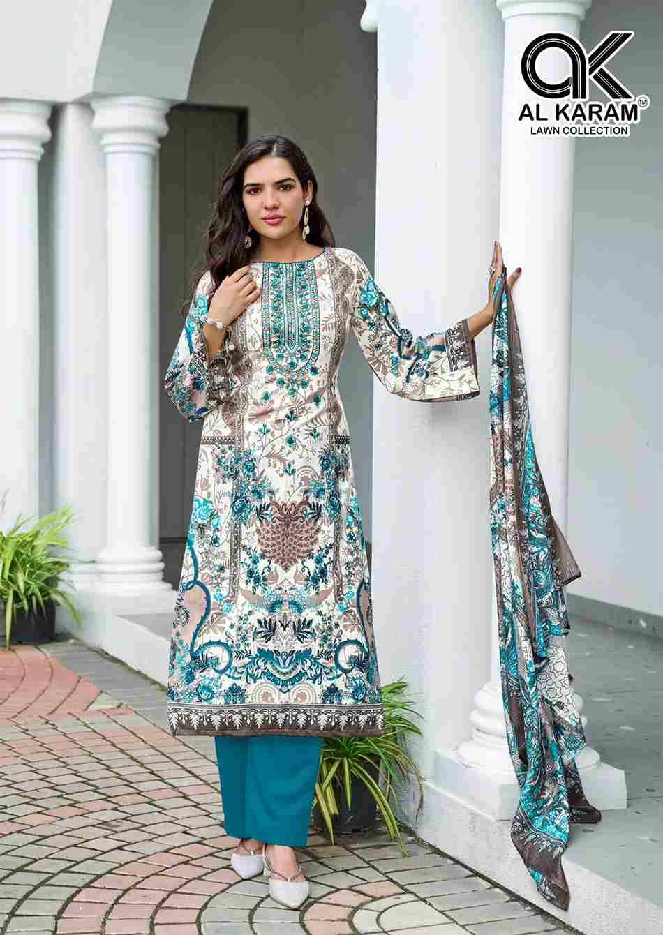Areeba By Al Karam Lawn Collection 1001 To 1006 Series Beautiful Festive Suits Colorful Stylish Fancy Casual Wear & Ethnic Wear Rayon Cotton Print Dresses At Wholesale Price