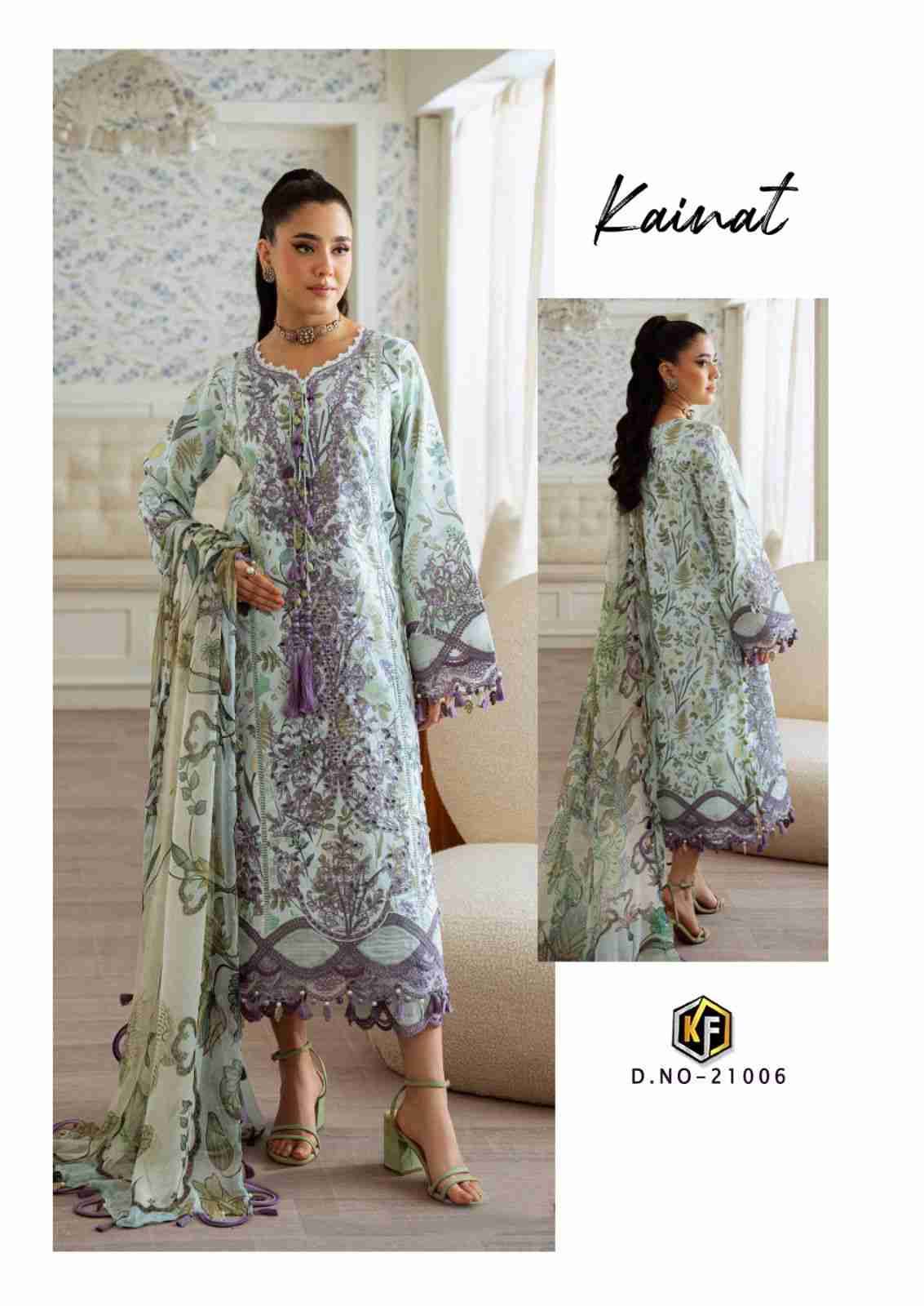 Kainat Vol-21 By Keval Fab 21001 To 21006 Series Beautiful Suits Colorful Stylish Fancy Casual Wear & Ethnic Wear Pure Lawn Cotton Dresses At Wholesale Price