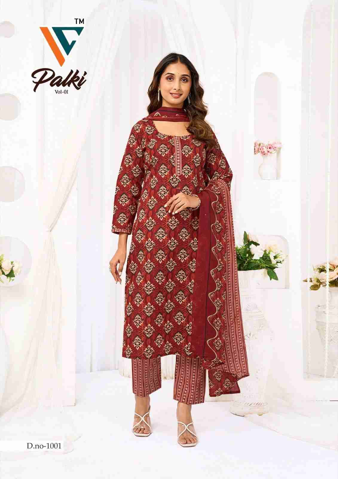 Palki Vol-1 By Vandana Creation 1001 To 1008 Series Beautiful Festive Suits Stylish Fancy Colorful Casual Wear & Ethnic Wear Cotton Print Dresses At Wholesale Price