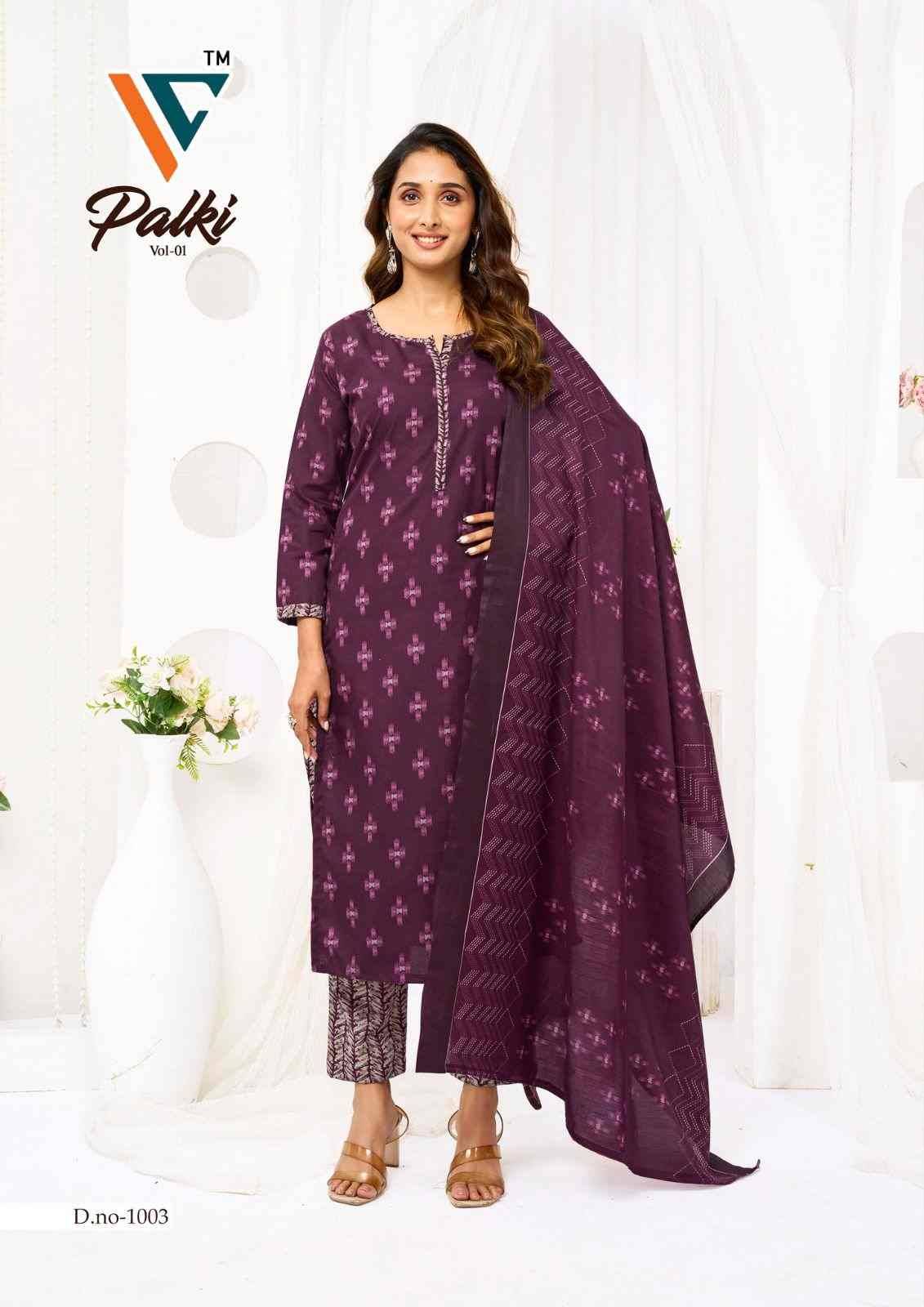 Palki Vol-1 By Vandana Creation 1001 To 1008 Series Beautiful Festive Suits Stylish Fancy Colorful Casual Wear & Ethnic Wear Cotton Print Dresses At Wholesale Price
