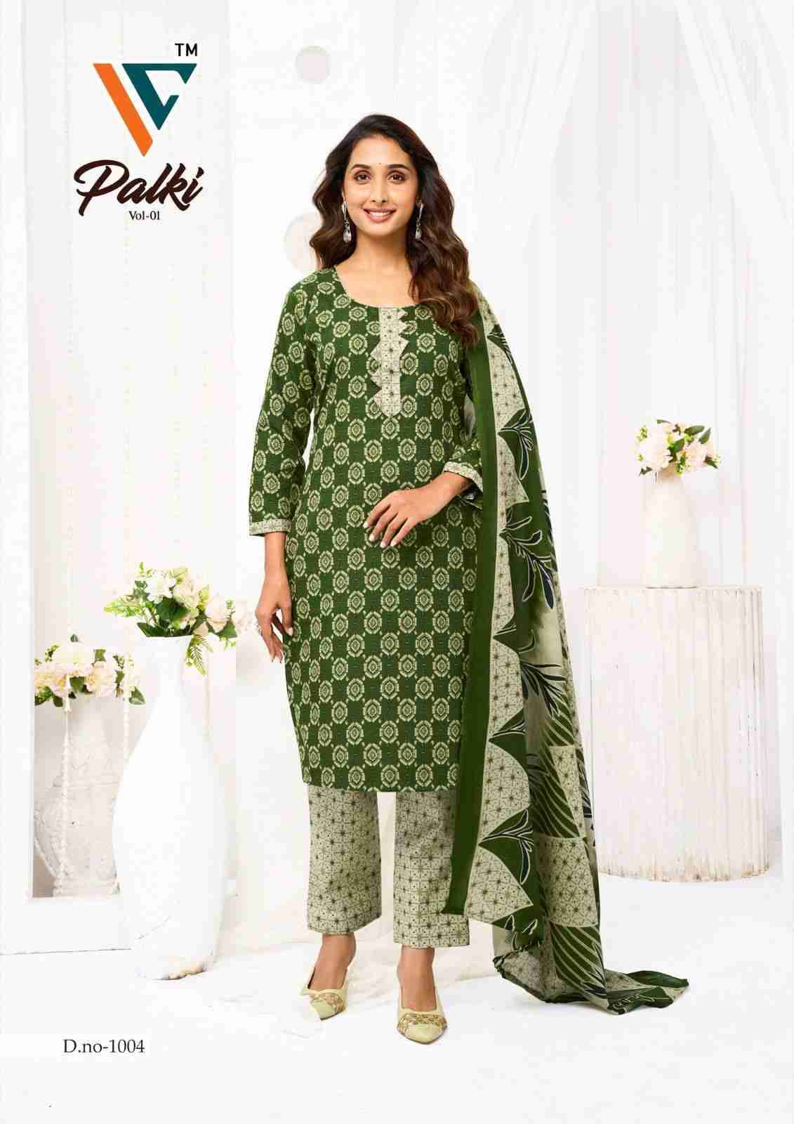 Palki Vol-1 By Vandana Creation 1001 To 1008 Series Beautiful Festive Suits Stylish Fancy Colorful Casual Wear & Ethnic Wear Cotton Print Dresses At Wholesale Price