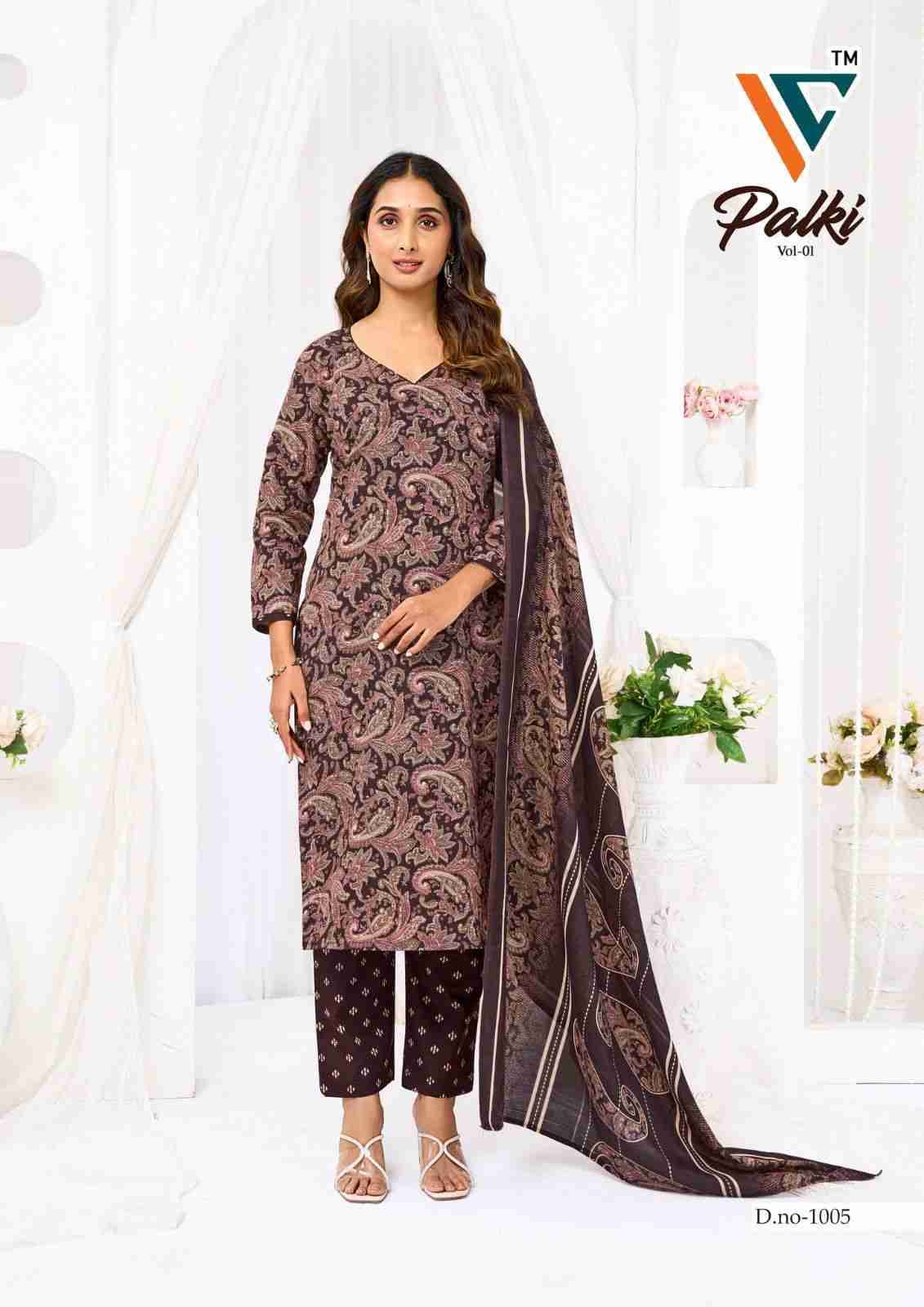 Palki Vol-1 By Vandana Creation 1001 To 1008 Series Beautiful Festive Suits Stylish Fancy Colorful Casual Wear & Ethnic Wear Cotton Print Dresses At Wholesale Price