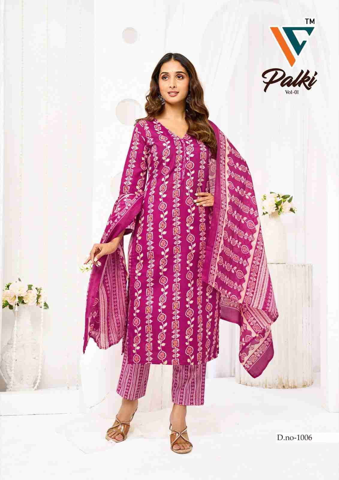 Palki Vol-1 By Vandana Creation 1001 To 1008 Series Beautiful Festive Suits Stylish Fancy Colorful Casual Wear & Ethnic Wear Cotton Print Dresses At Wholesale Price